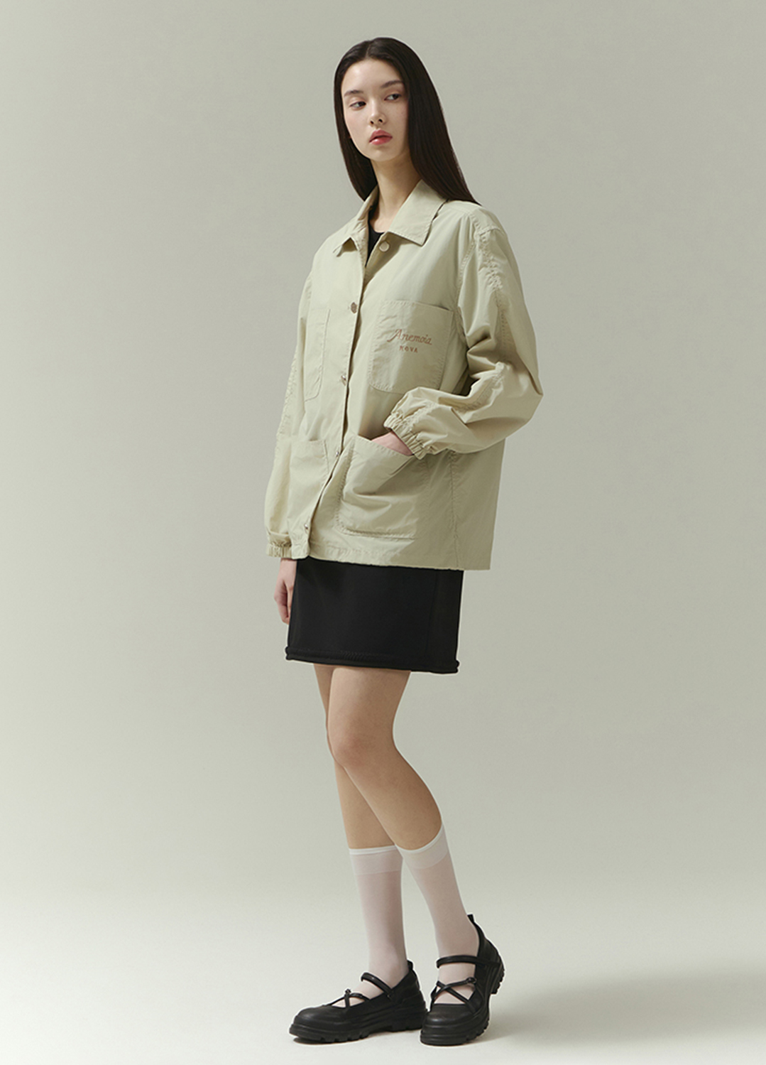 자수포인트 코치 자켓_LIGHT KHAKI_2