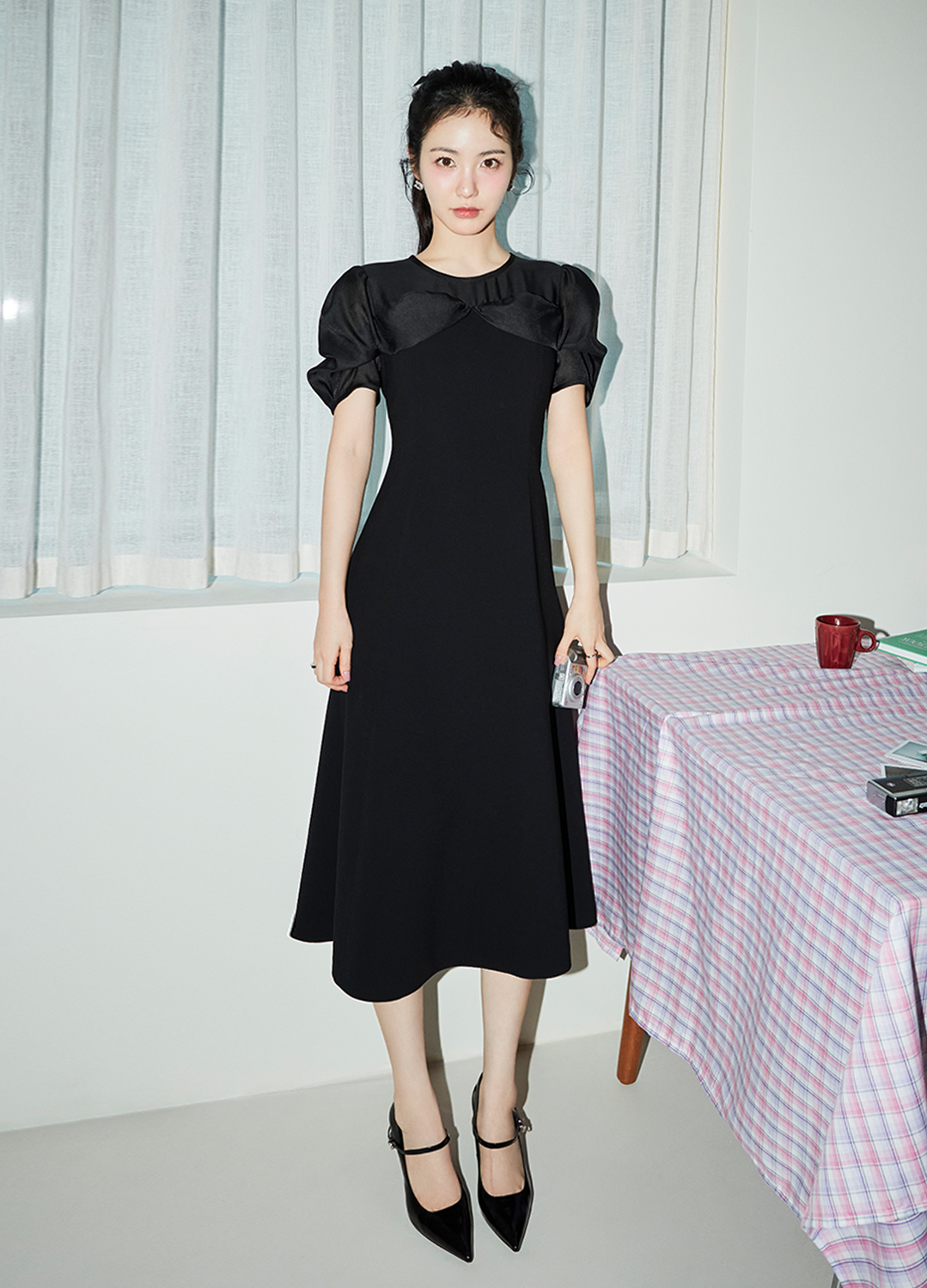 텍스처 블록 원피스