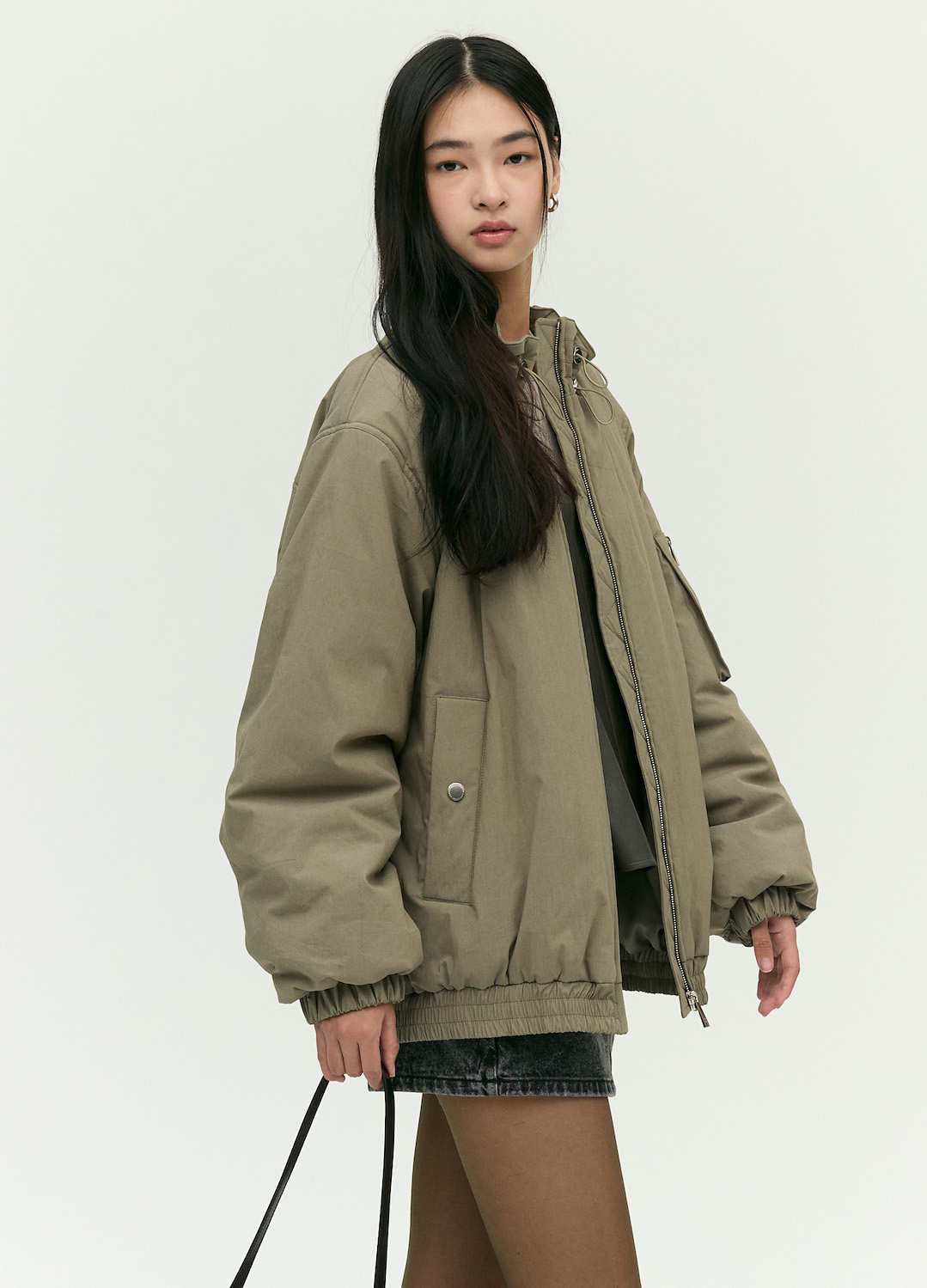스트링 집업 아우터_KHAKI_1