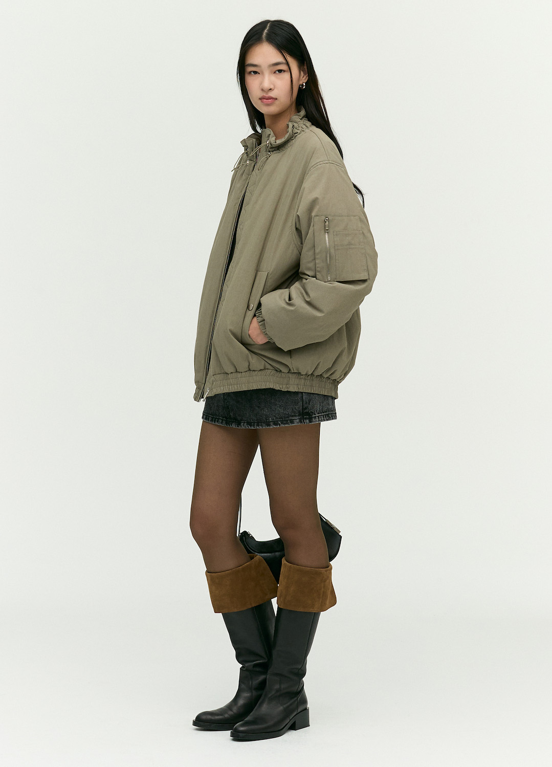 스트링 집업 아우터_KHAKI_7