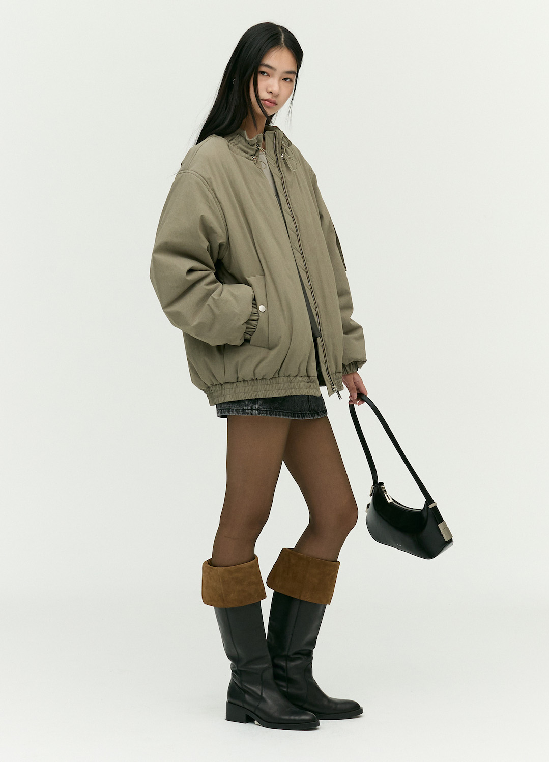 스트링 집업 아우터_KHAKI_8