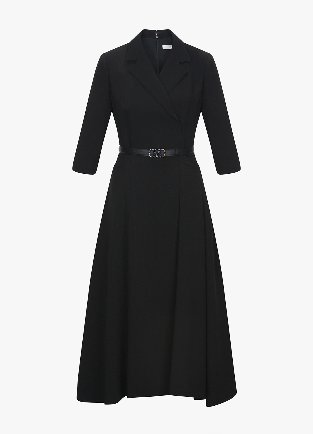 [추가20]테일러드 카라 A라인 원피스_BLACK_1