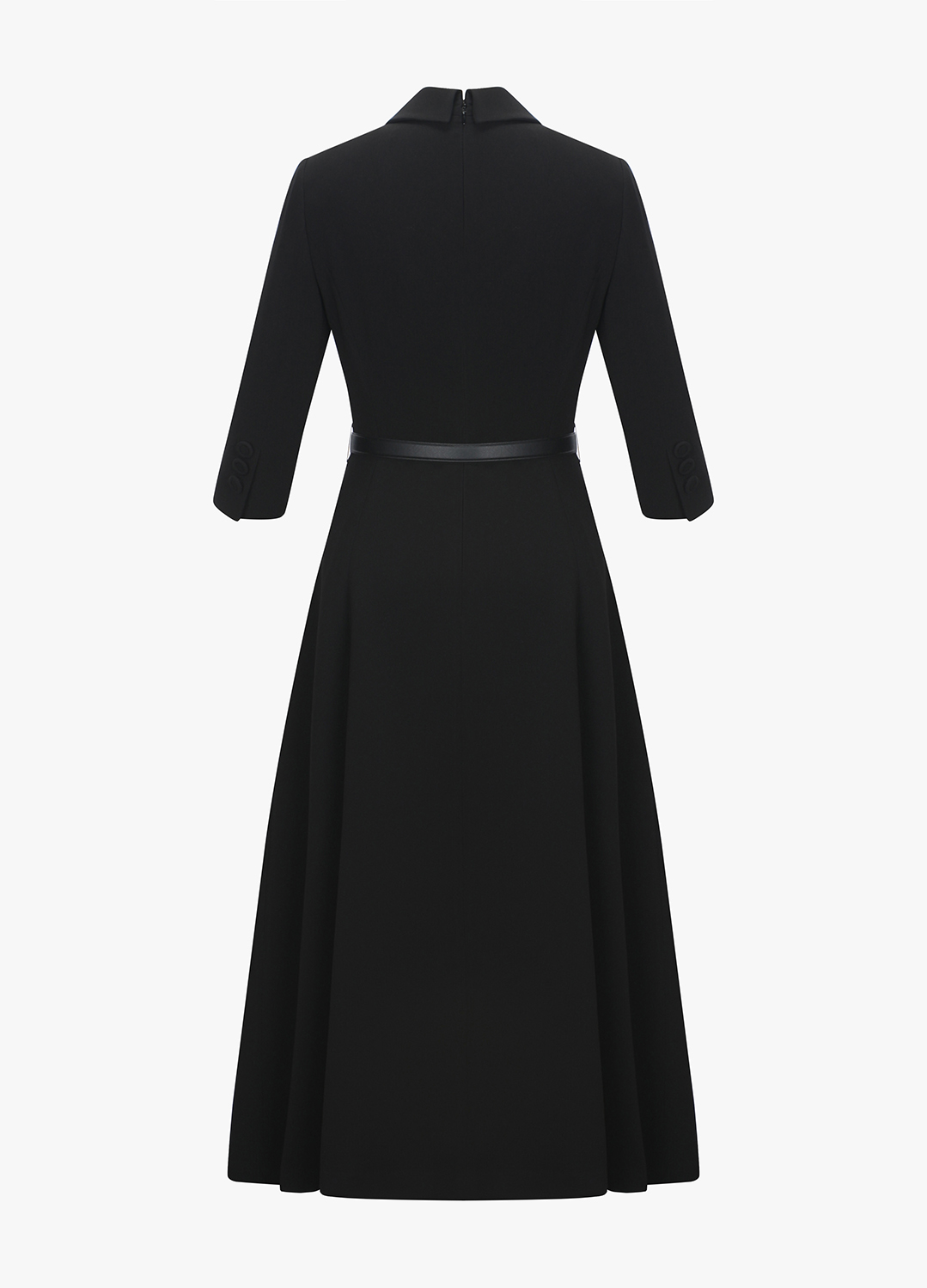 [추가20]테일러드 카라 A라인 원피스_BLACK_2