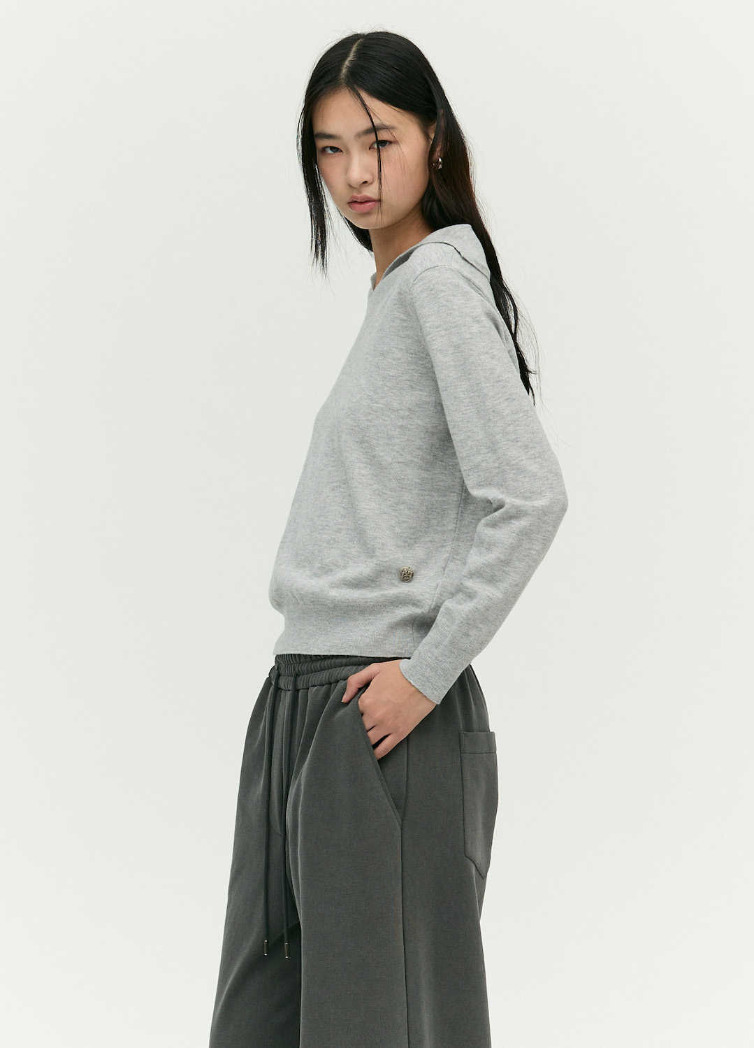 브이넥 니트 풀오버_LIGHT GREY_2