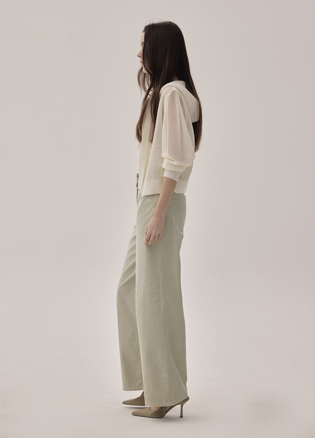 세미 와이드 핏 데님 팬츠_LIGHT KHAKI_3