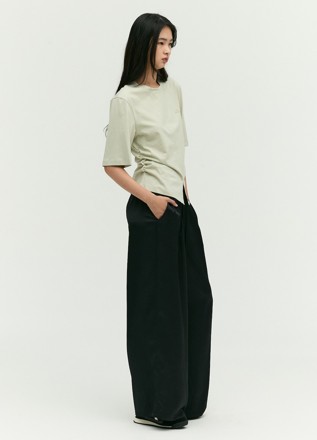 [시즌오프]스트링 디테일 져지 티셔츠_LIGHT KHAKI_8