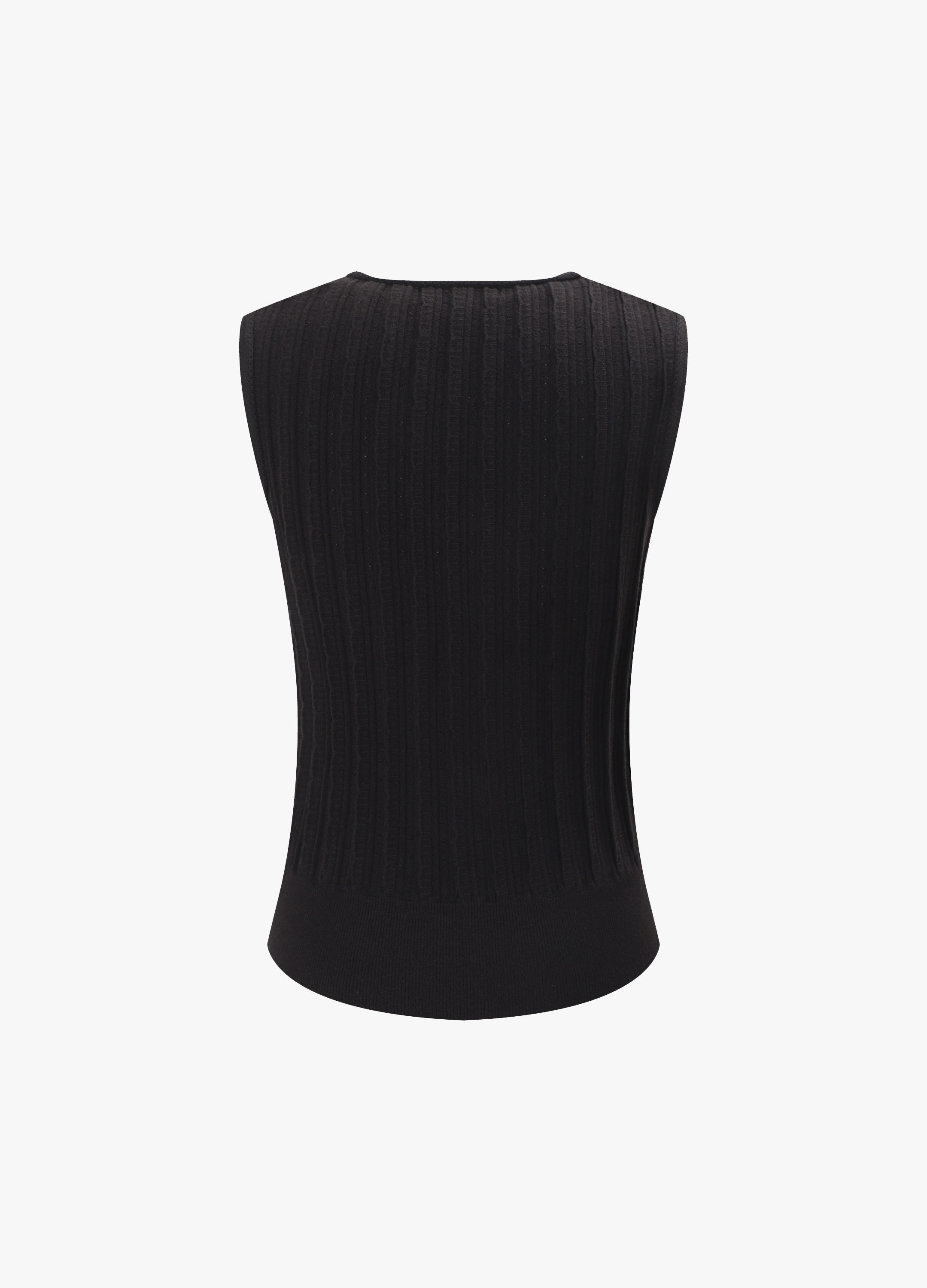 스칼럽 패턴 니트 탑_BLACK_8