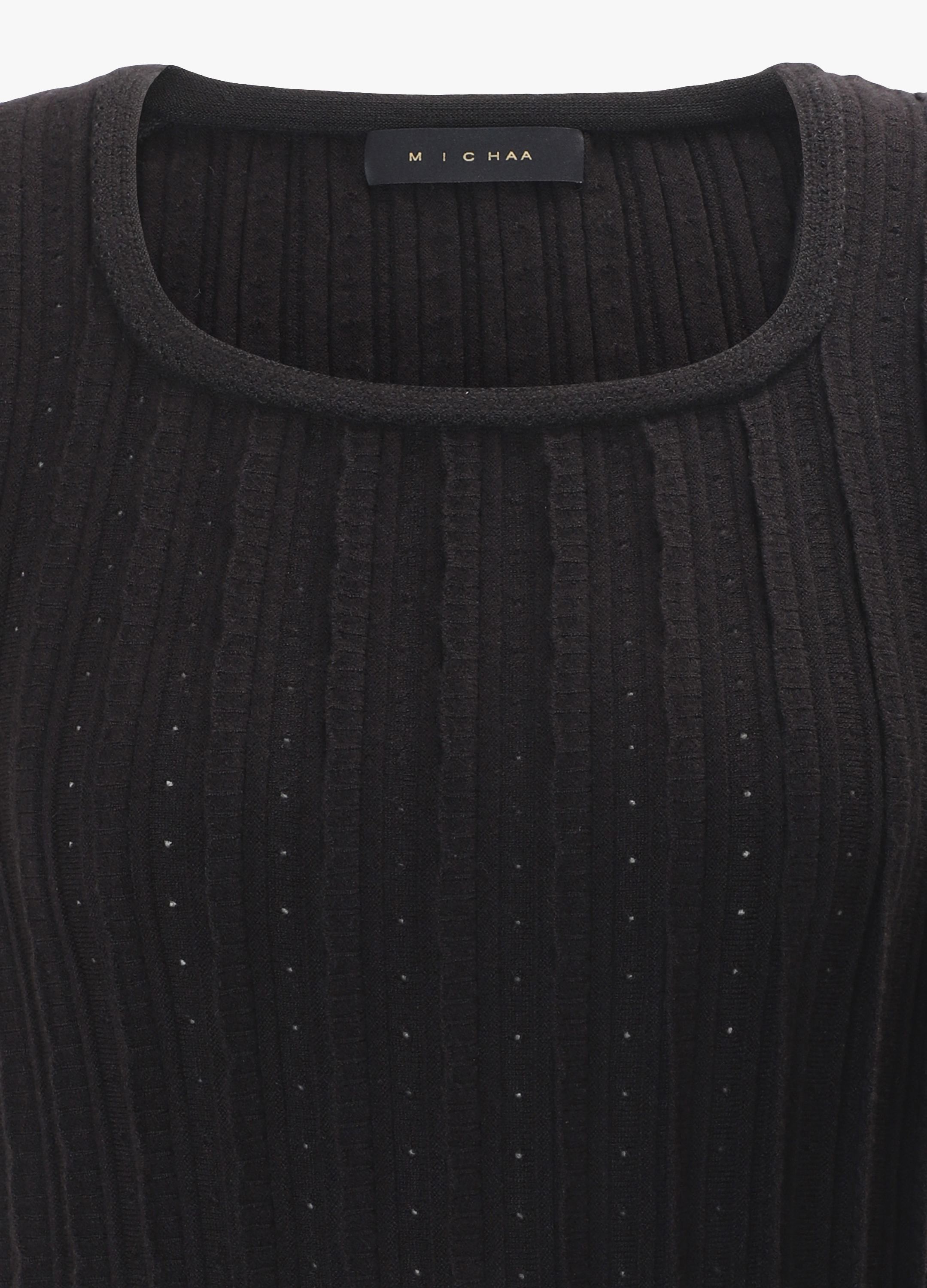 스칼럽 패턴 니트 탑_BLACK_9