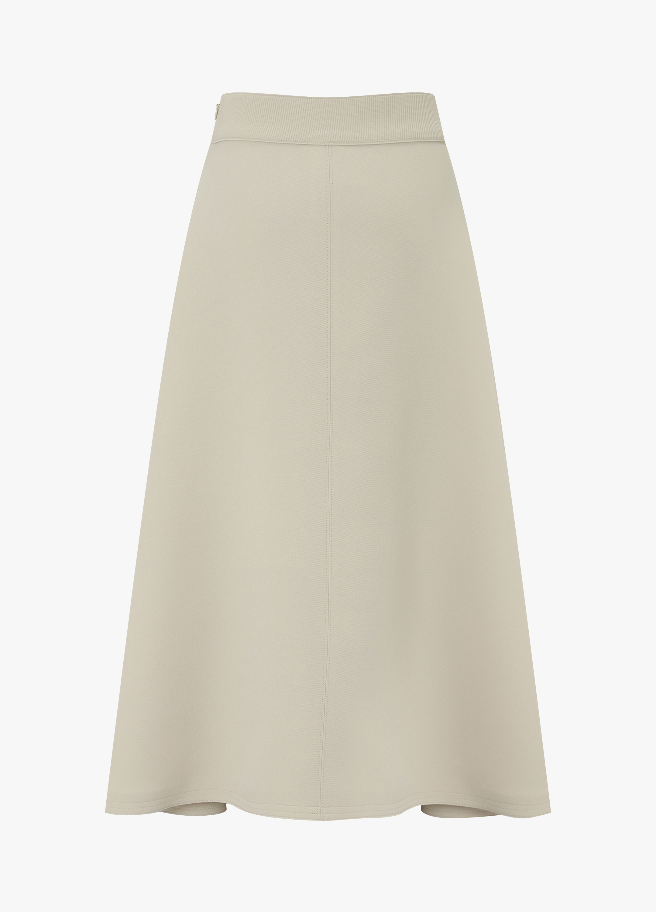 스티치 A라인 밴딩 스커트_LIGHT BEIGE_9