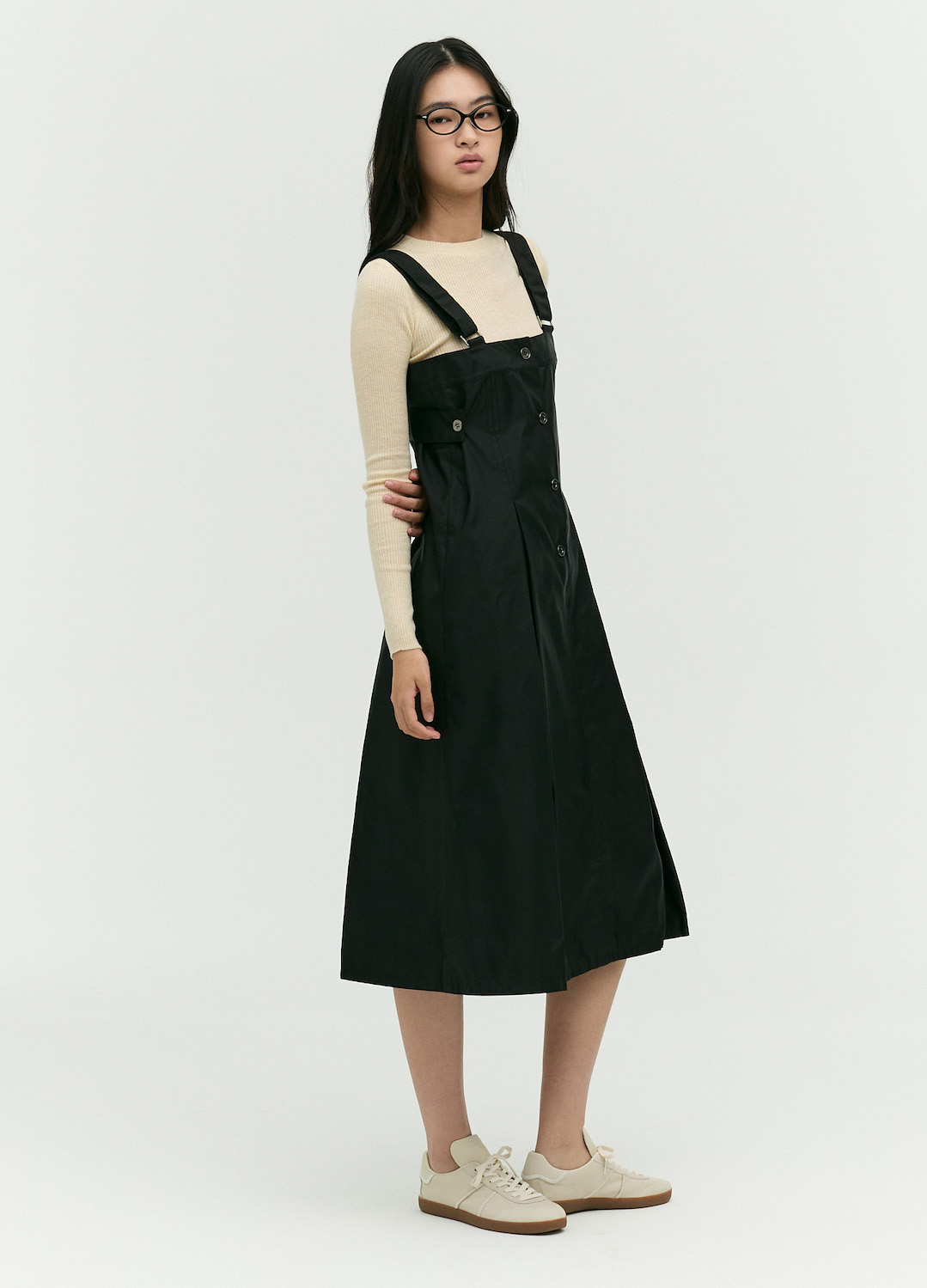 A라인 뷔스티에 원피스_BLACK_1