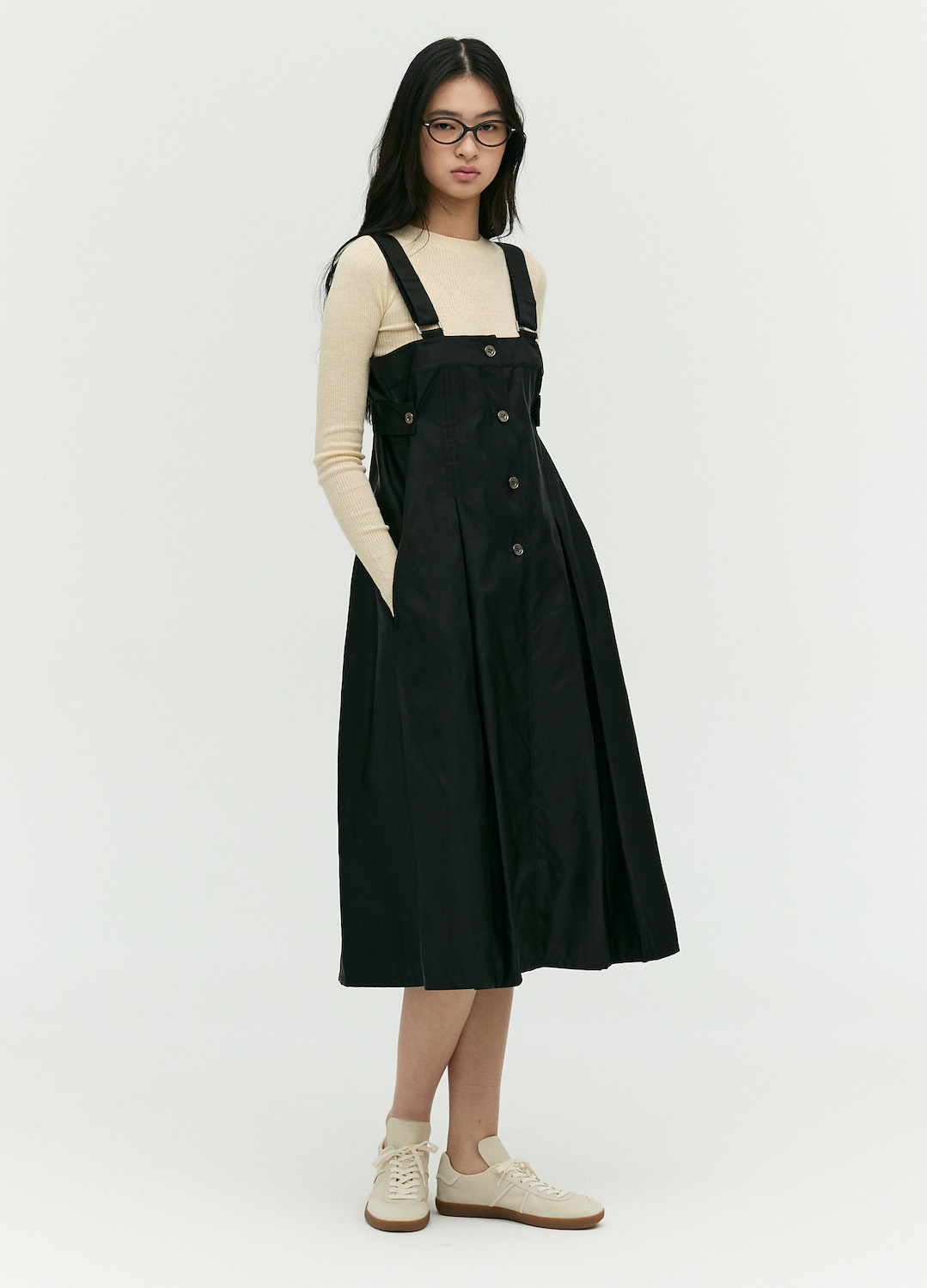 A라인 뷔스티에 원피스_BLACK_5