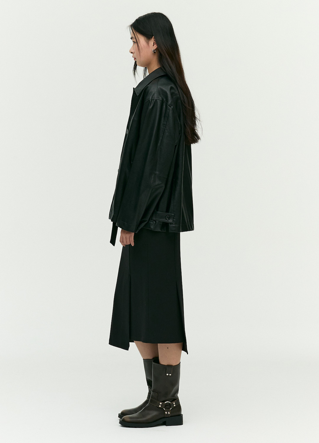 [EXCLUSIVE] 스탠카라 버튼 자켓_BLACK_9