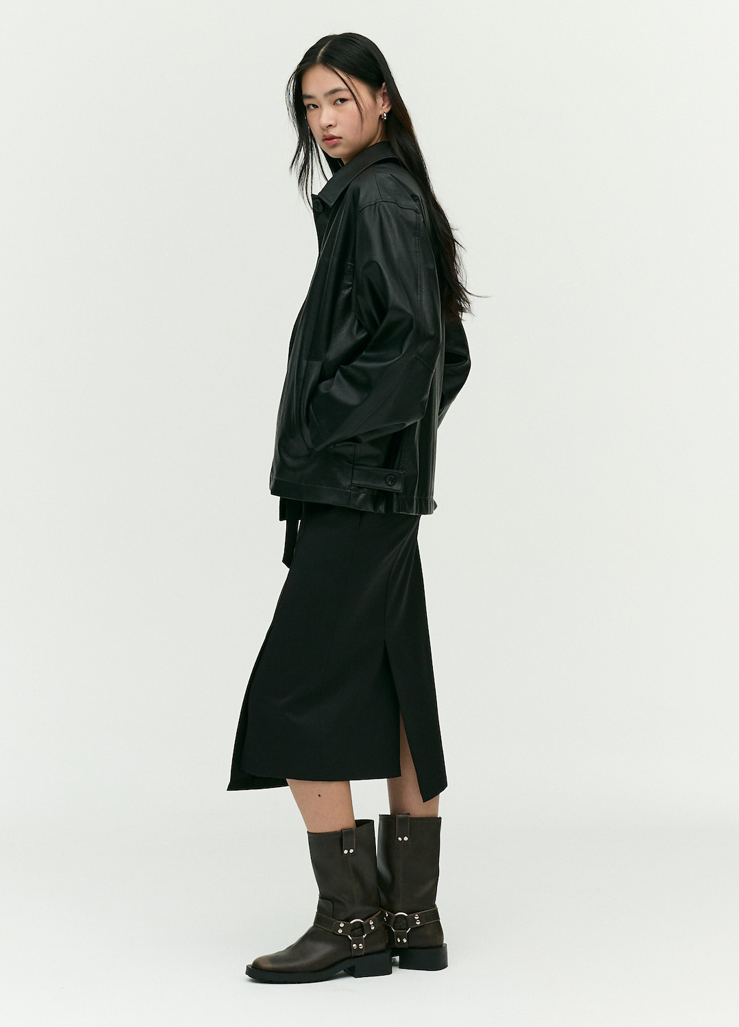 [EXCLUSIVE] 스탠카라 버튼 자켓_BLACK_10