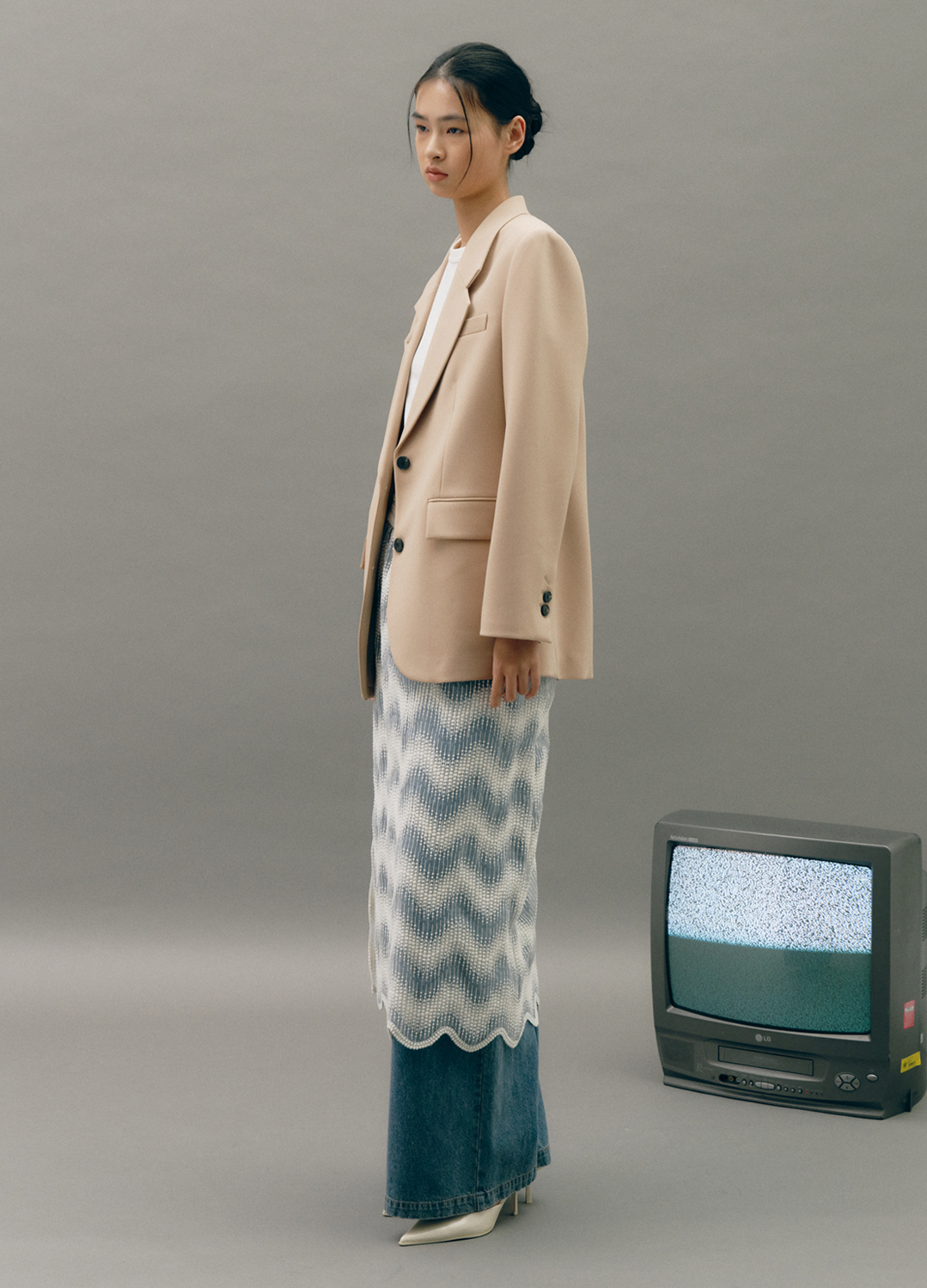 [EXCLUSIVE] 싱글 브레스티드 테일러드 자켓_BEIGE_6