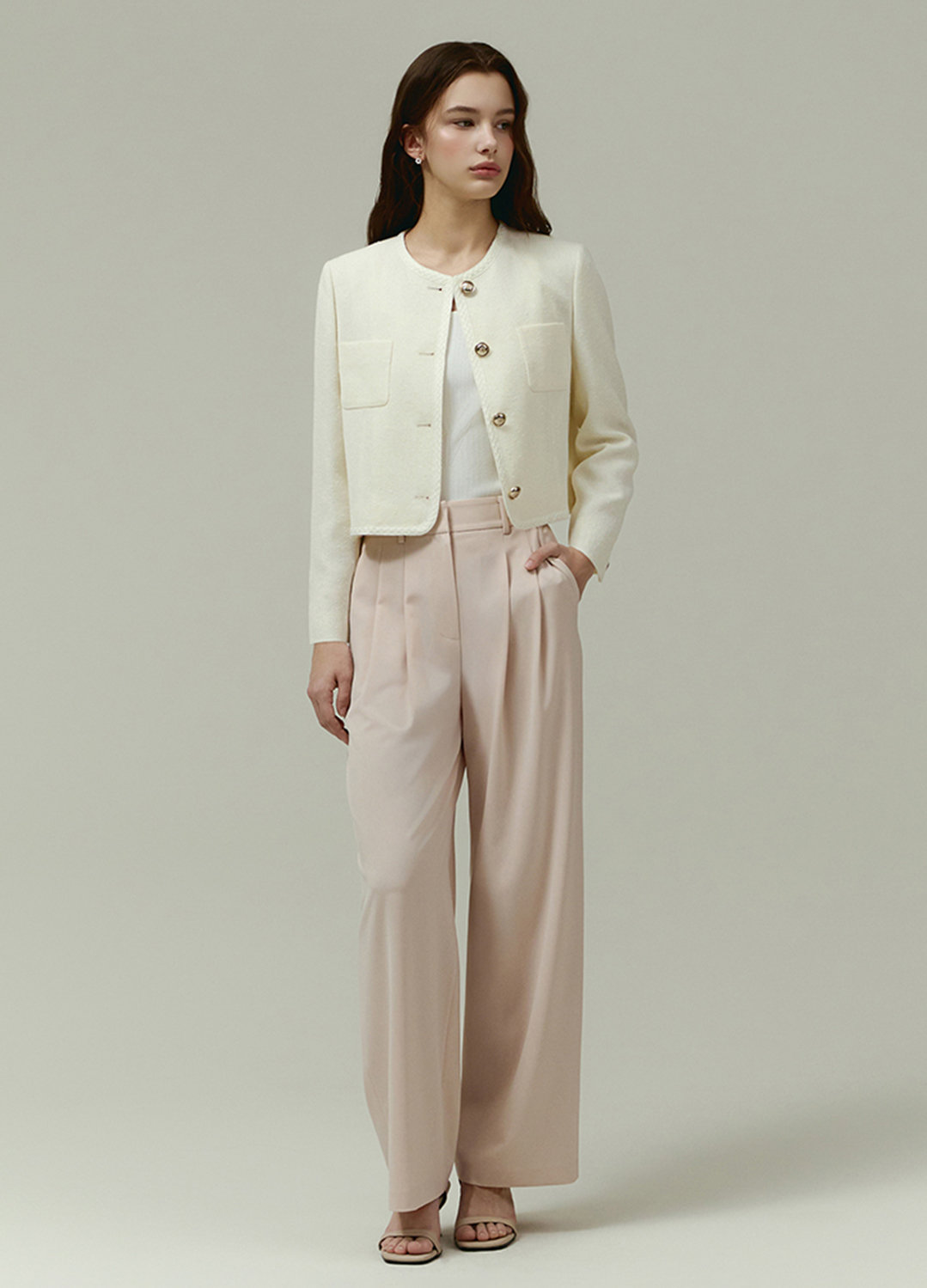 [Exclusive]투턱 와이드 팬츠_LIGHT PINK_1