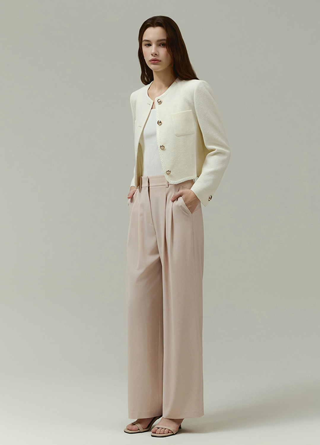 [Exclusive]투턱 와이드 팬츠_LIGHT PINK_2