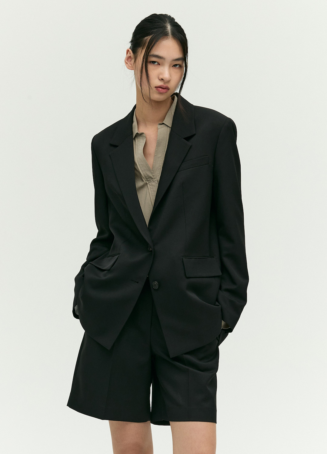 [EXCLUSIVE]싱글브레스트 테일러드 자켓_BLACK_5