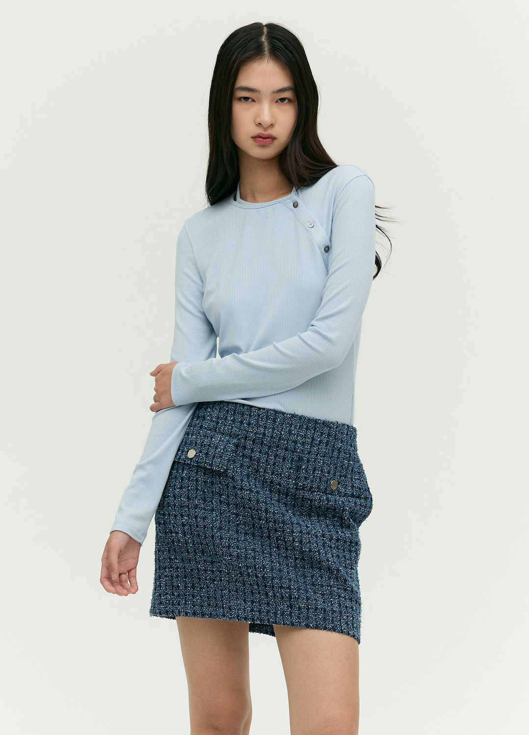 데님 라이크 미니 스커트_NAVY_1