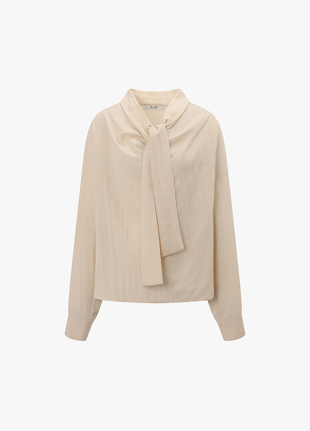 [EXCLUSIVE] 레귤러핏 타이형 블라우스_LIGHT BEIGE_10