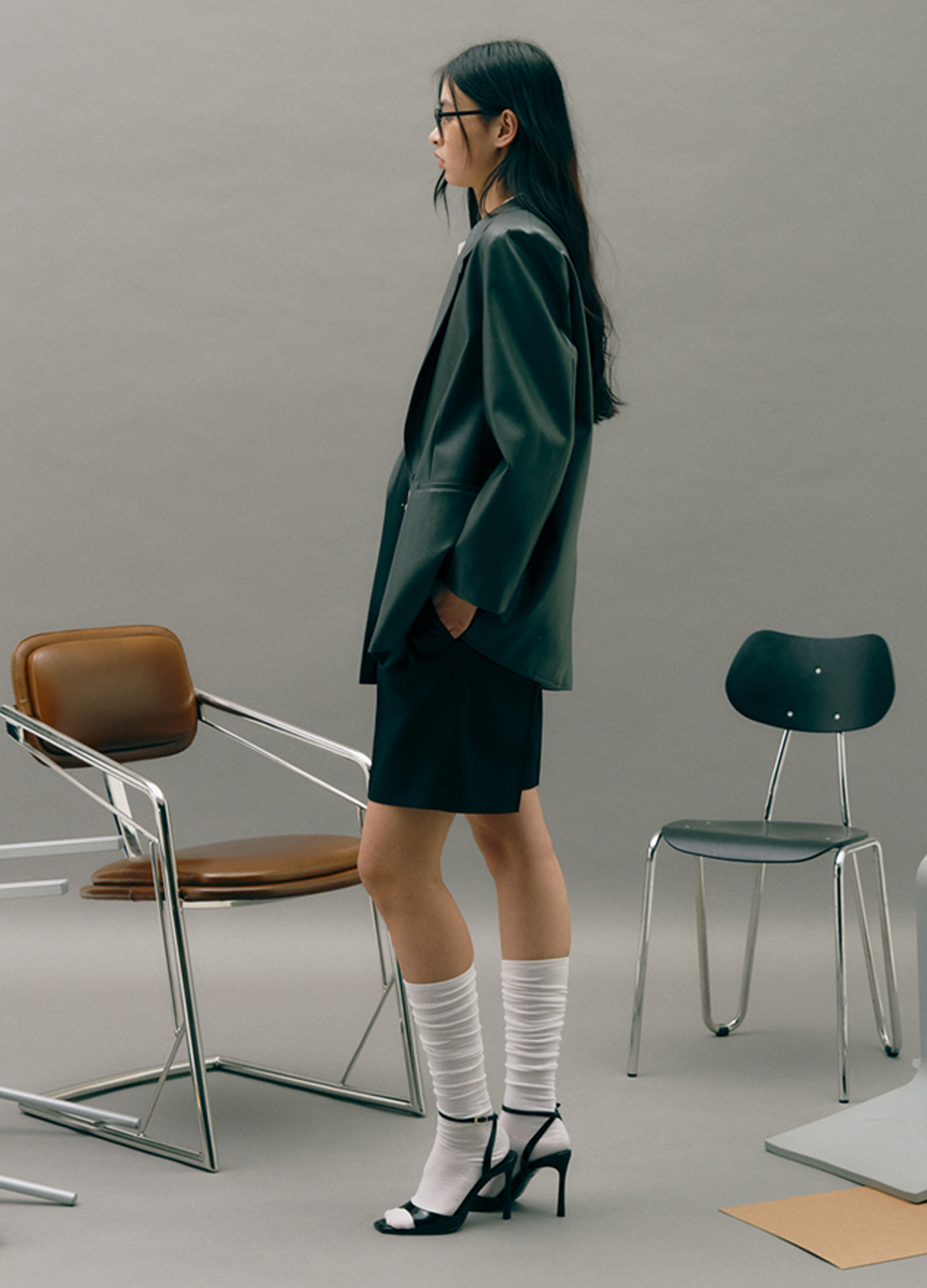 [EXCLUSIVE] 테일러드 페이크 레더자켓_DARK GREY_6