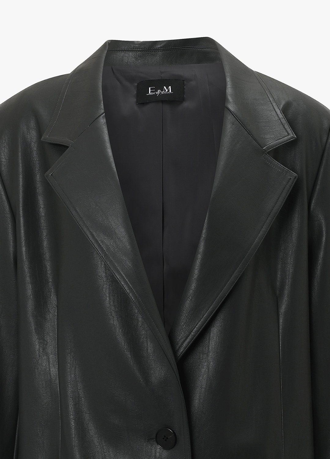 [EXCLUSIVE] 테일러드 페이크 레더자켓_DARK GREY_10