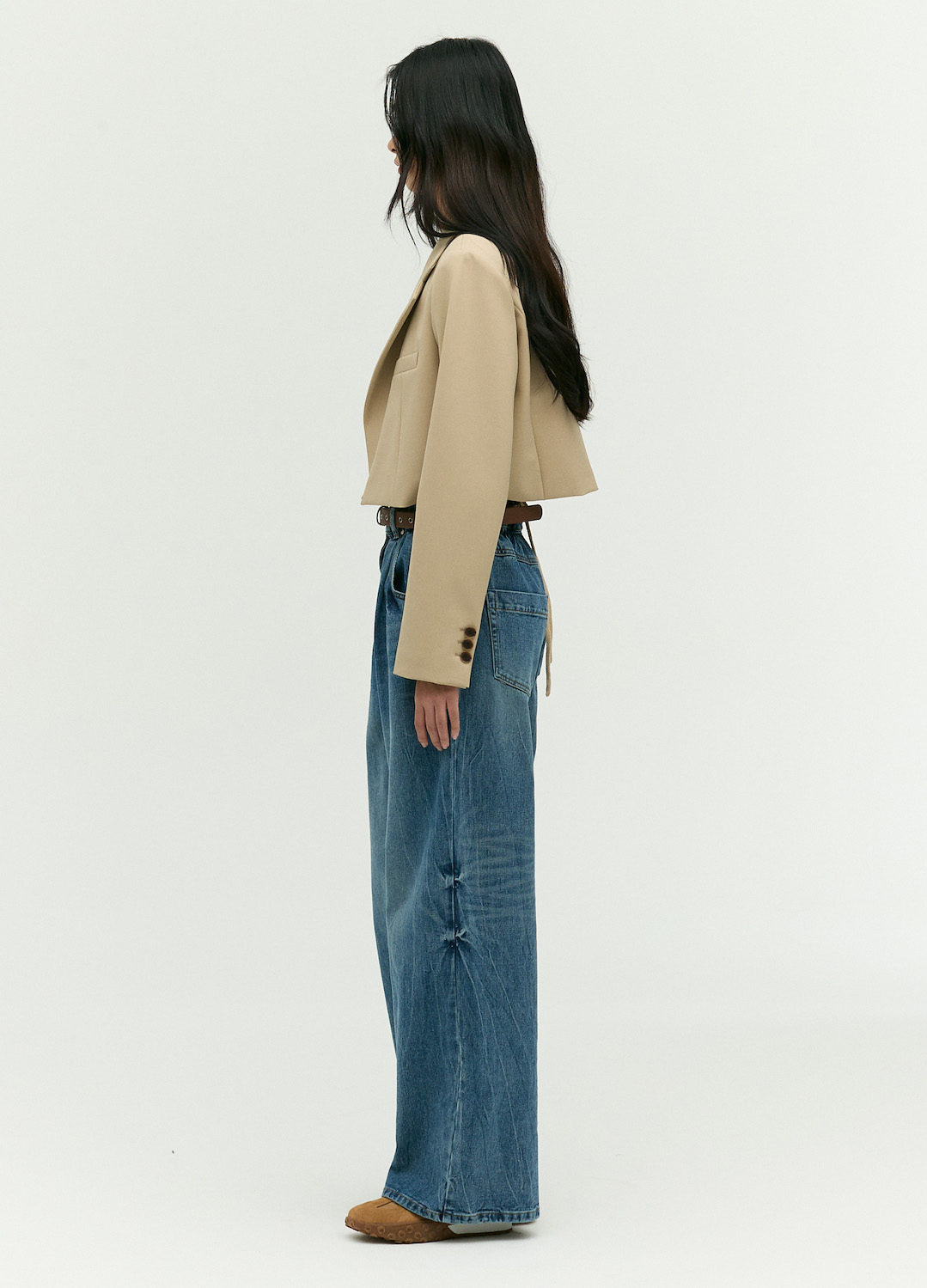 싱글 테일러드 크롭 자켓_BEIGE_7