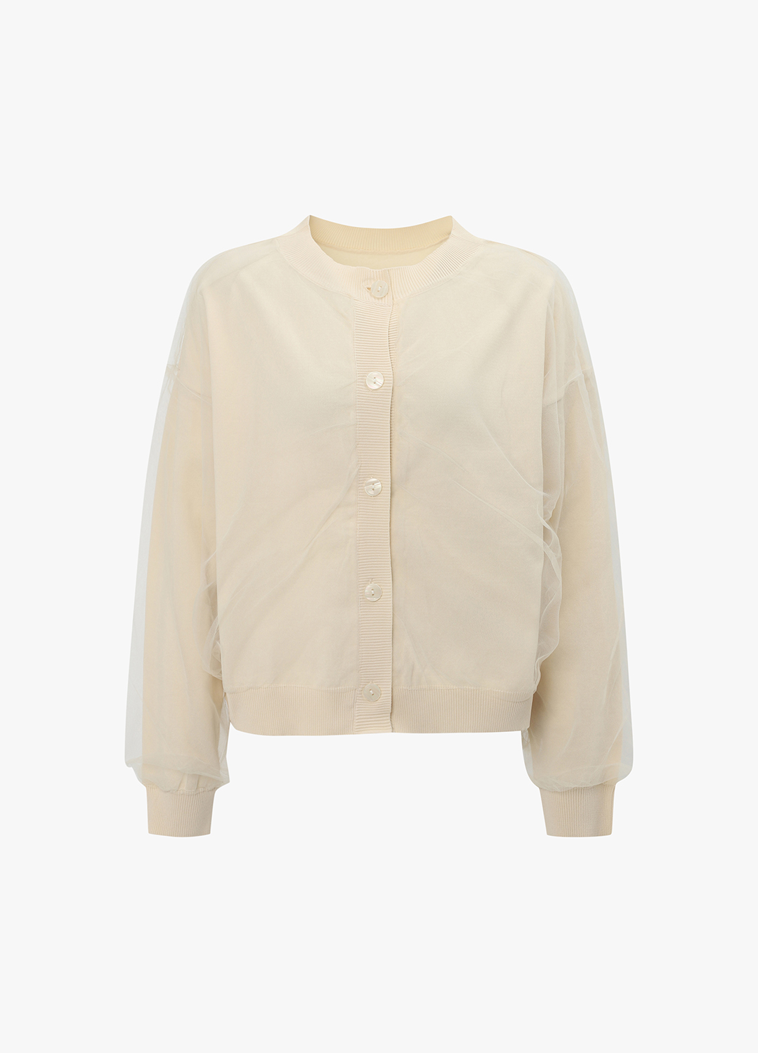 라운드 넥 가디건_LIGHT BEIGE_8