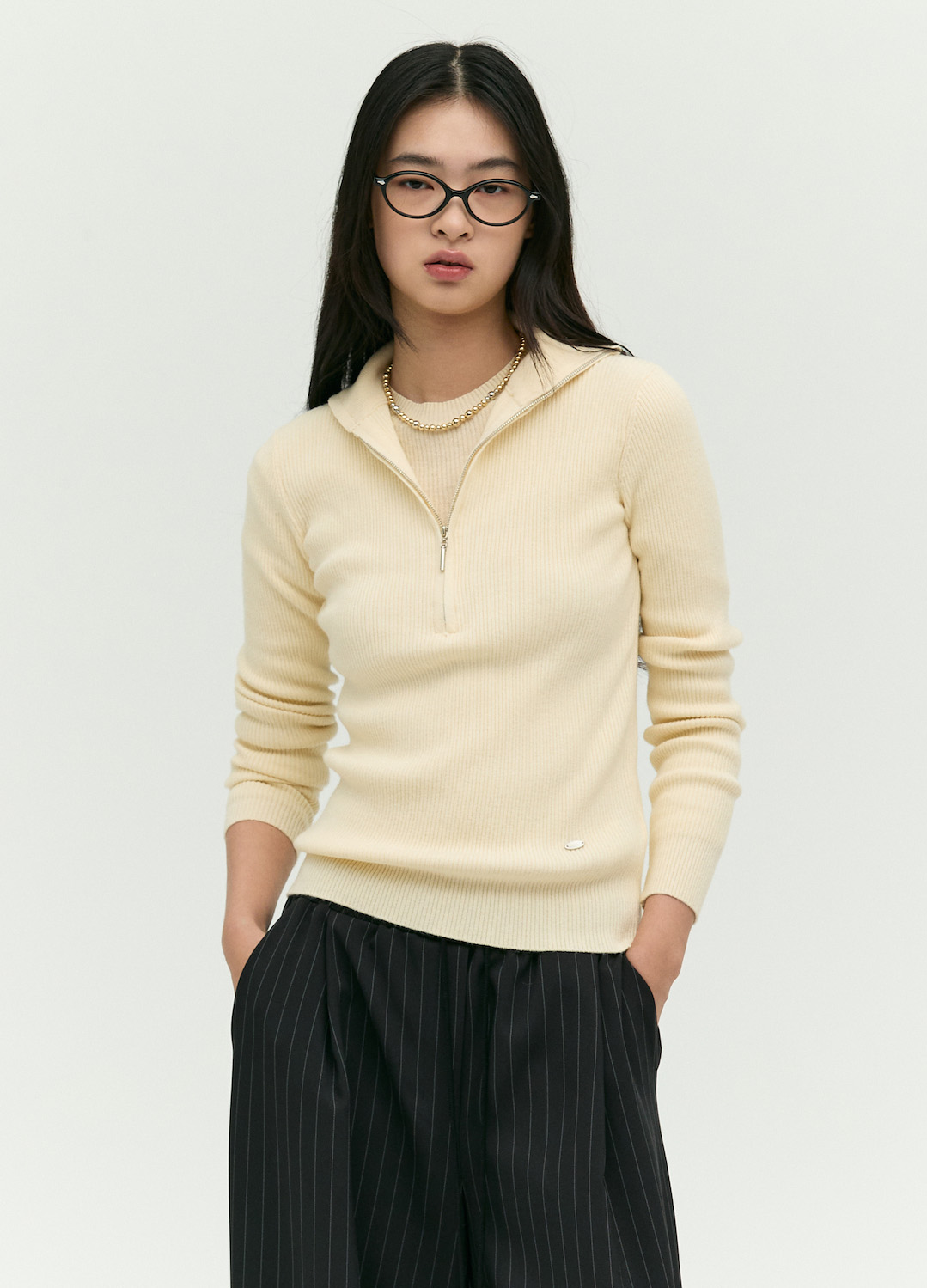 하이넥 울 골지 풀오버_CREAM_3
