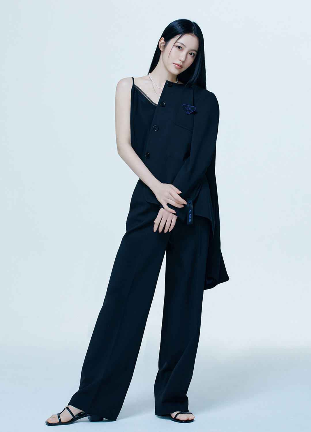 [SALE]와펜 포인트 카라리스 자켓_BLACK_3