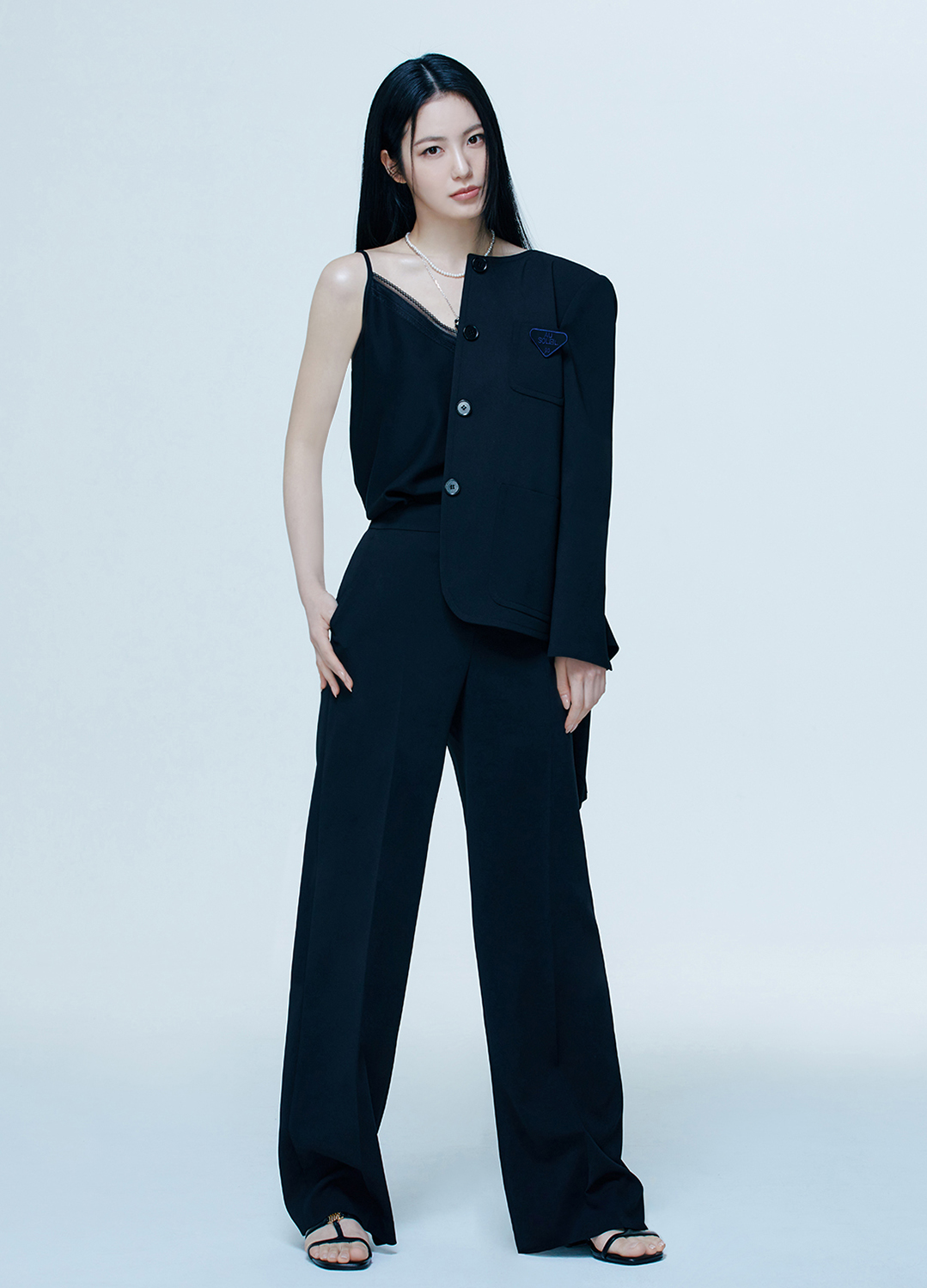 [SALE]와펜 포인트 카라리스 자켓_BLACK_4