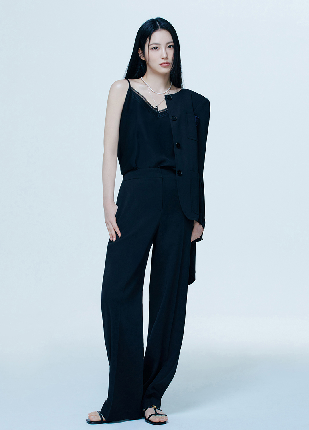 [SALE]와펜 포인트 카라리스 자켓_BLACK_5