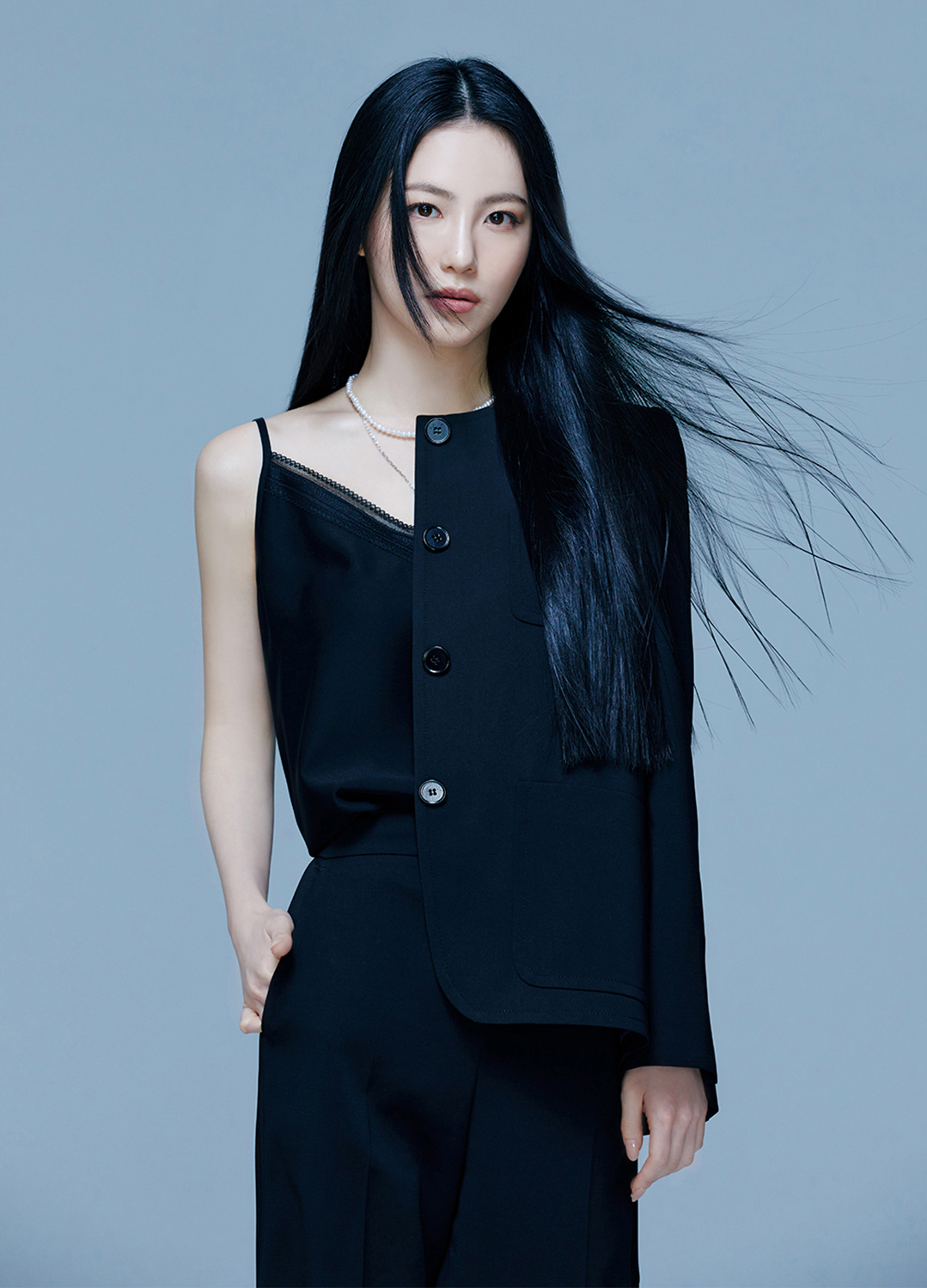 [SALE]와펜 포인트 카라리스 자켓_BLACK_6