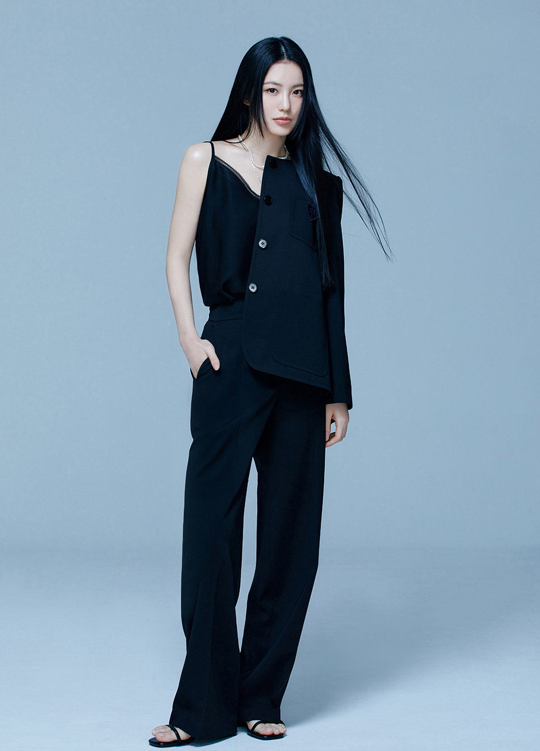[SALE]와펜 포인트 카라리스 자켓_BLACK_7