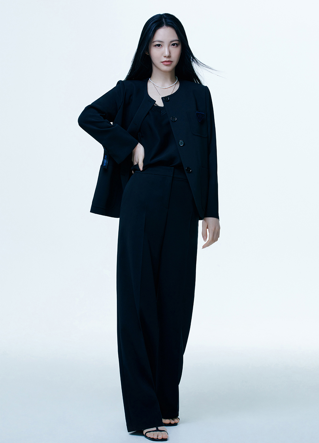 [SALE]와펜 포인트 카라리스 자켓_BLACK_2