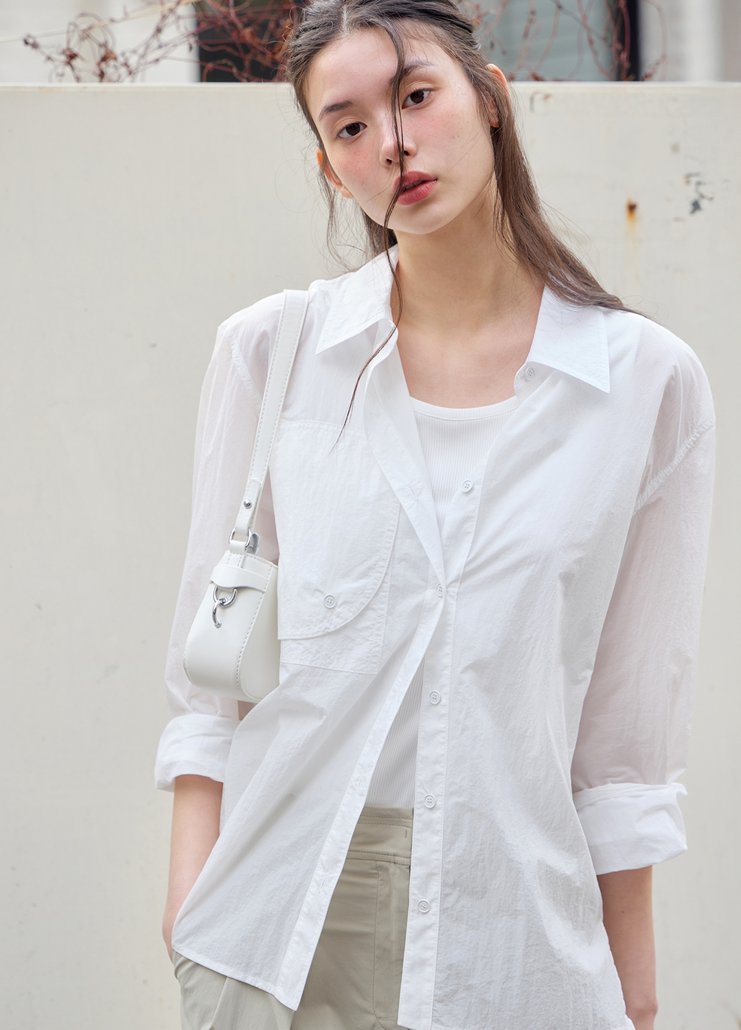 빅포켓 포인트 초경량 나일론 셔츠_WHITE_1