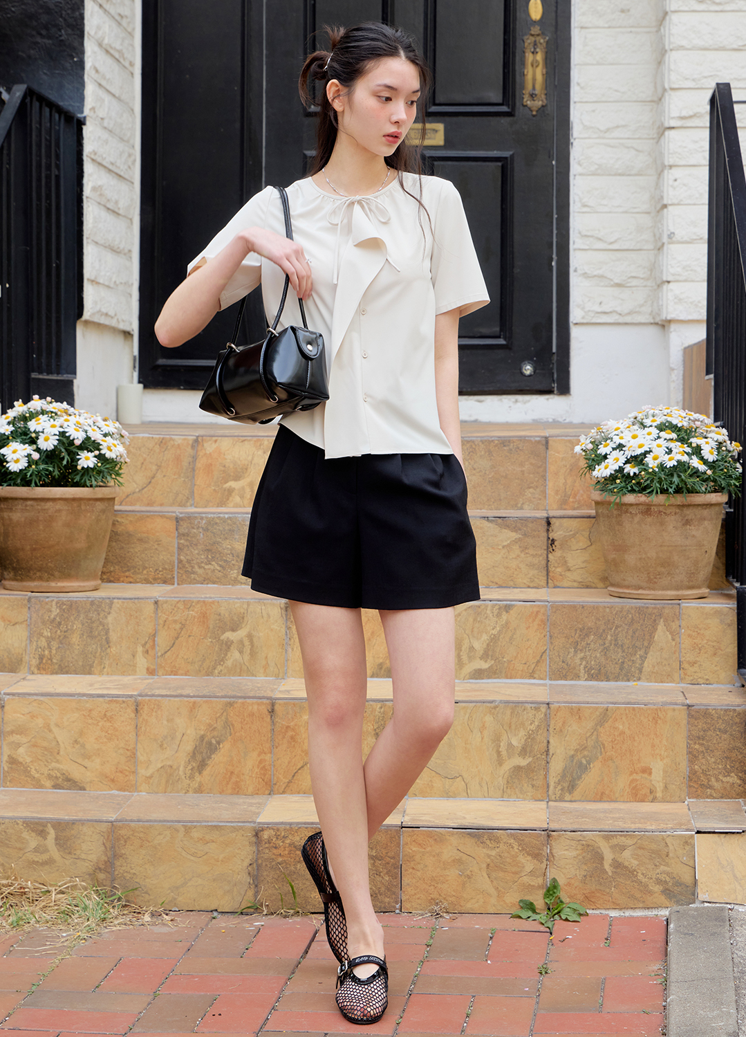 [시즌오프]투턱 벨티드 쇼츠_BLACK_7