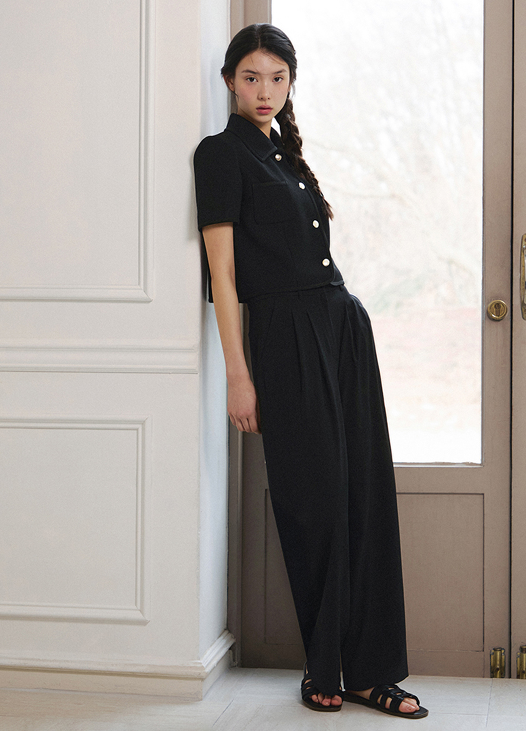 [Exclusive]스탠카라 크롭자켓_BLACK_2