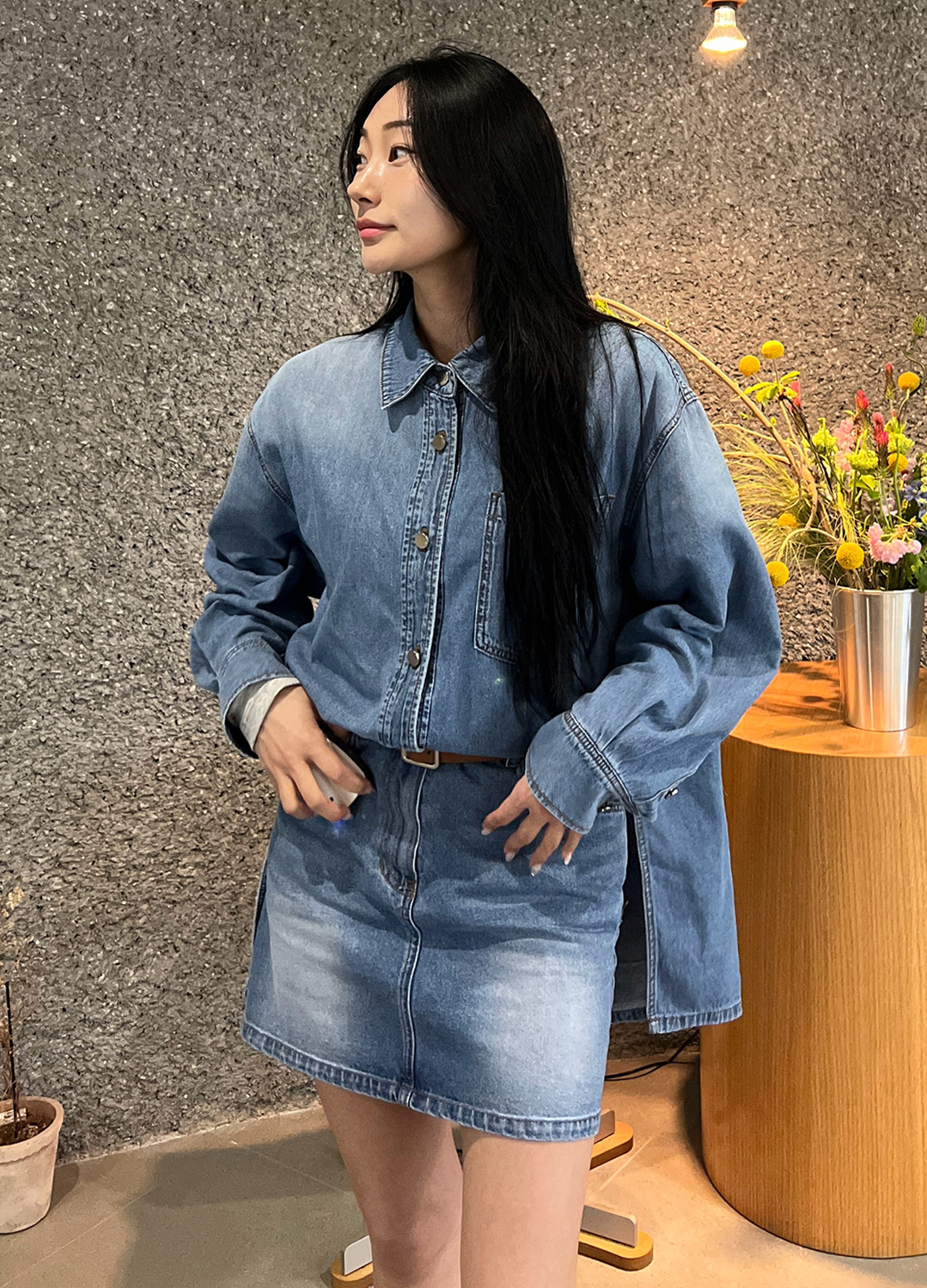 포켓 데님 원피스_BLUE_2