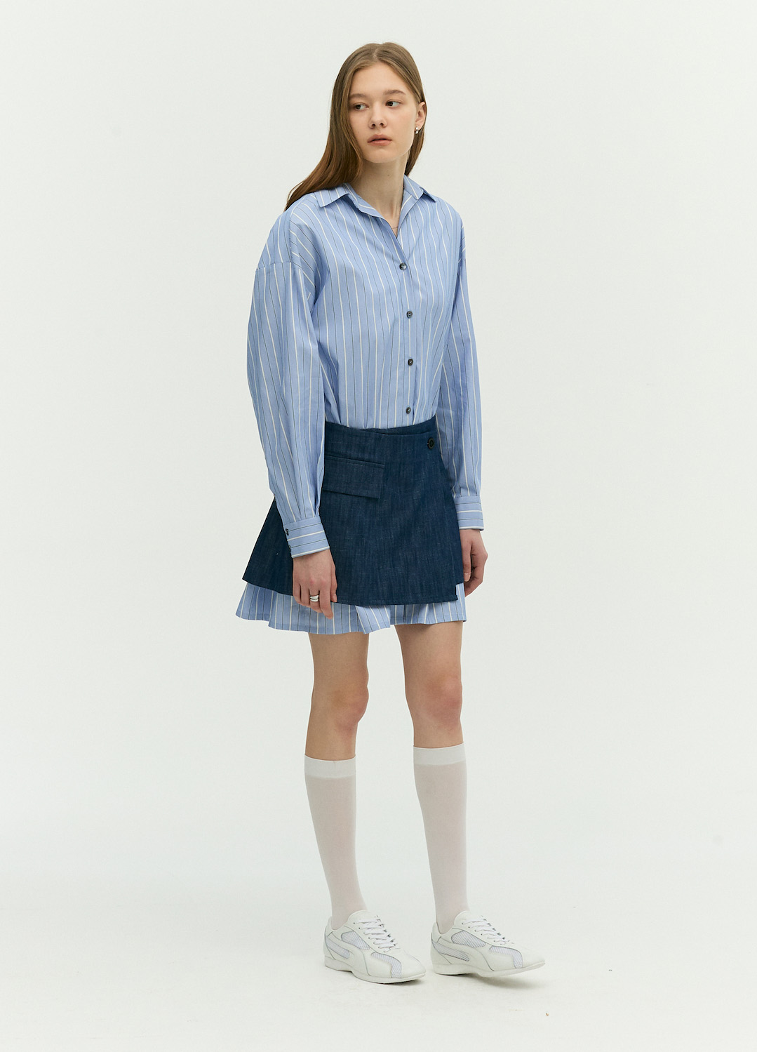 랩스커트 셔츠 원피스_BLUE_2