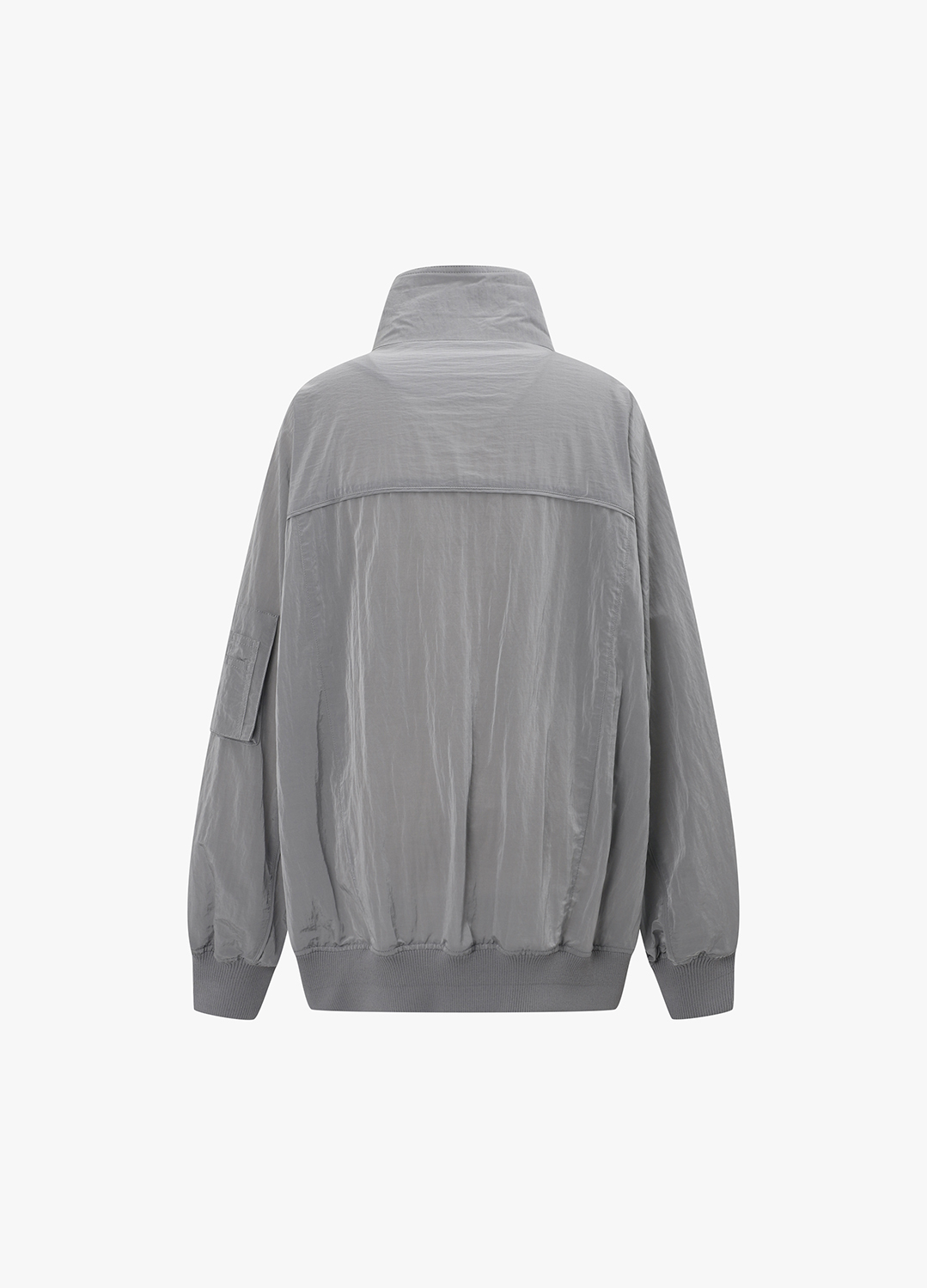 하이넥 봄버 점퍼_LIGHT GREY_4