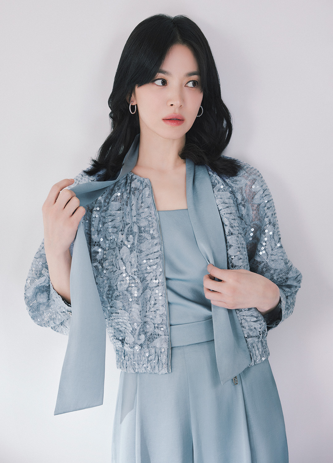 스트레이트 와이드 핏 팬츠_BLUE GREY_2