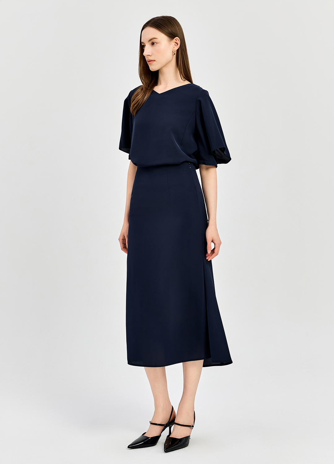 베이직 A라인 스커트_DARK NAVY_2