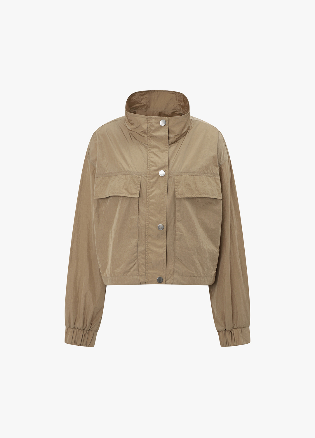 하이넥 스트링 캐주얼 점퍼_LIGHT BROWN_9