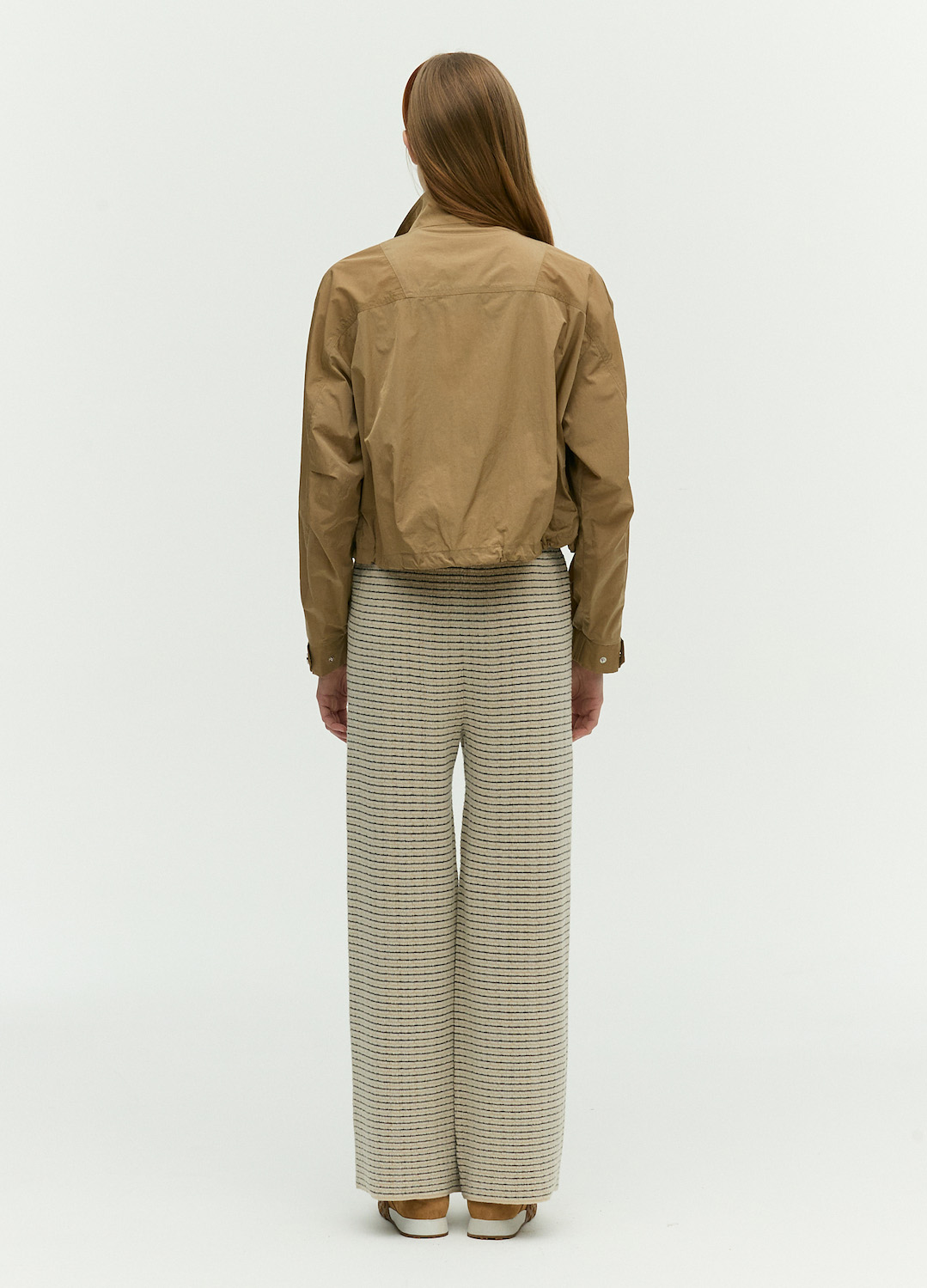 하이넥 스트링 캐주얼 점퍼_LIGHT BROWN_8