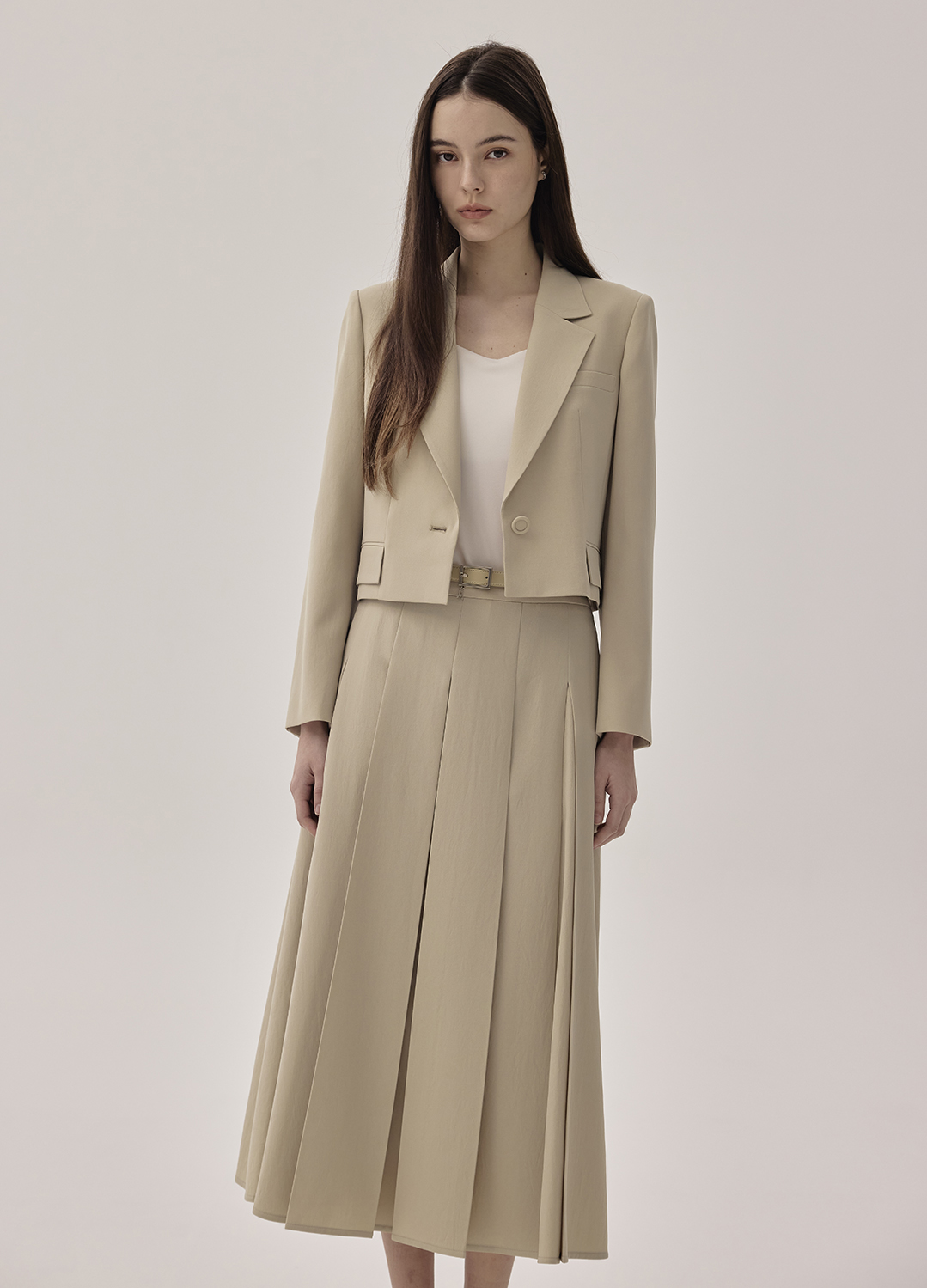 플랩 포켓 디테일 테일러드 자켓_KHAKI BEIGE_2