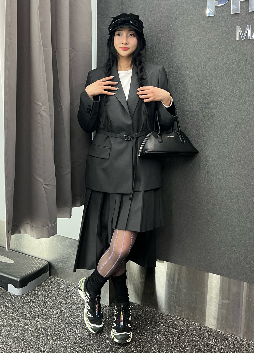 싱글 브레스트 테일러드 자켓_DARK GREY_1