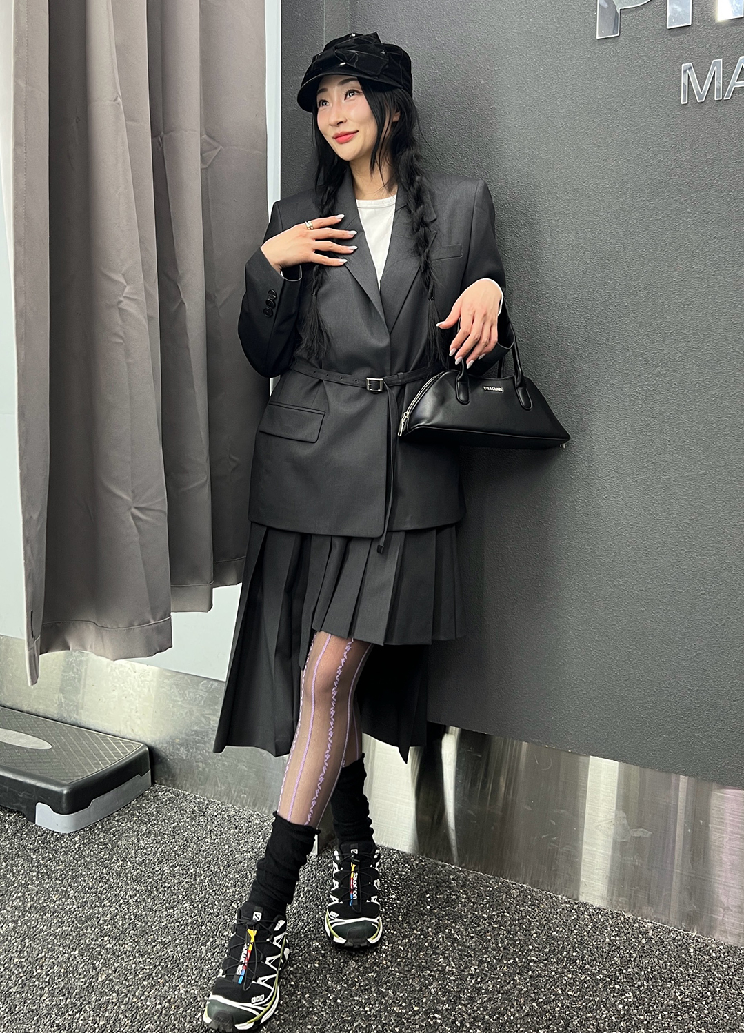 싱글 브레스트 테일러드 자켓_DARK GREY_2