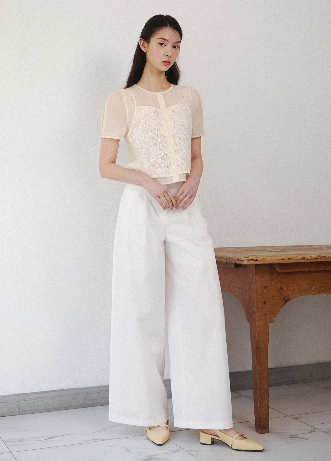 [Exclusive]와이드 벨티드 슬랙스_WHITE_3