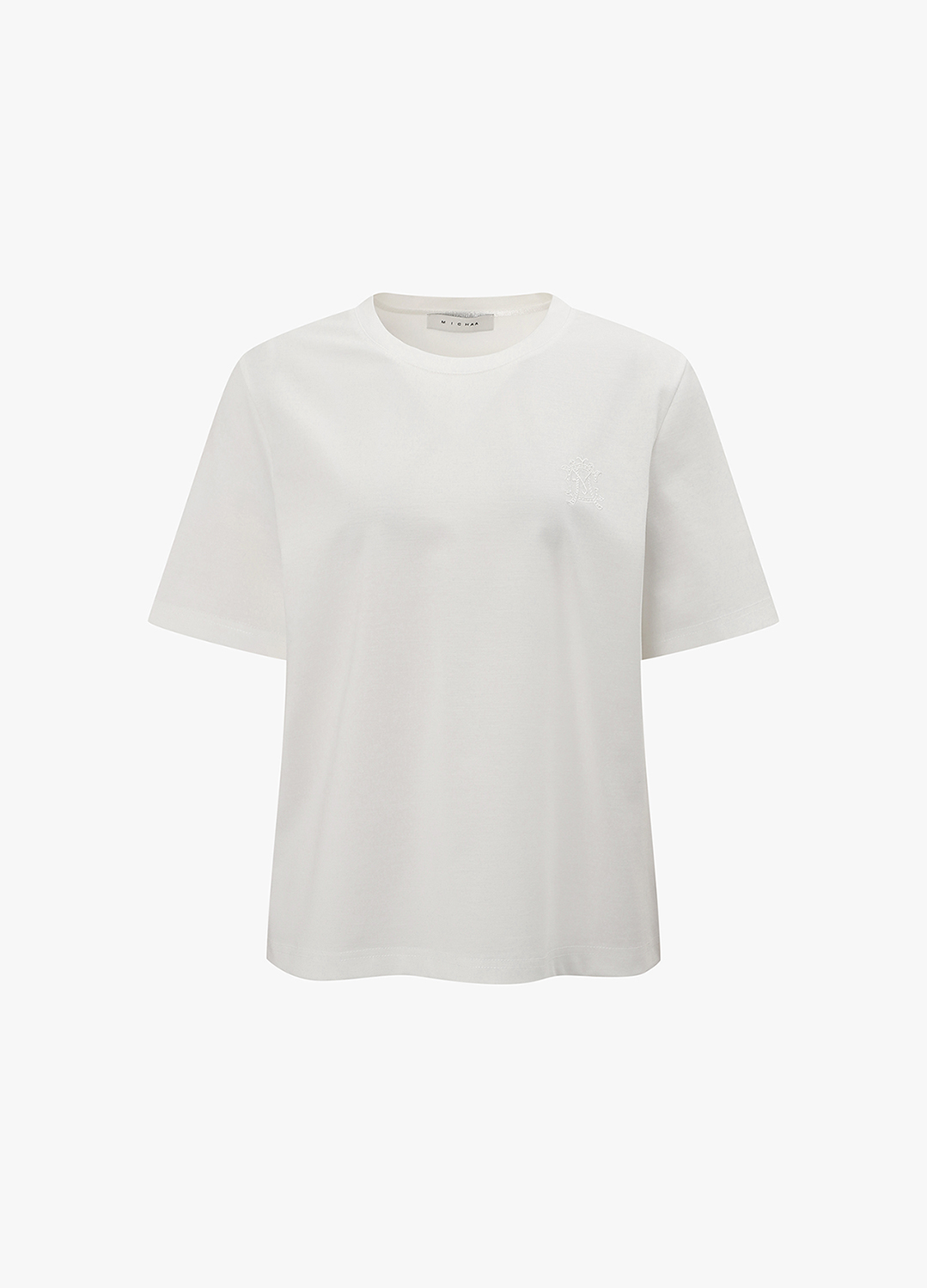 자수 포인트 티셔츠_WHITE_8