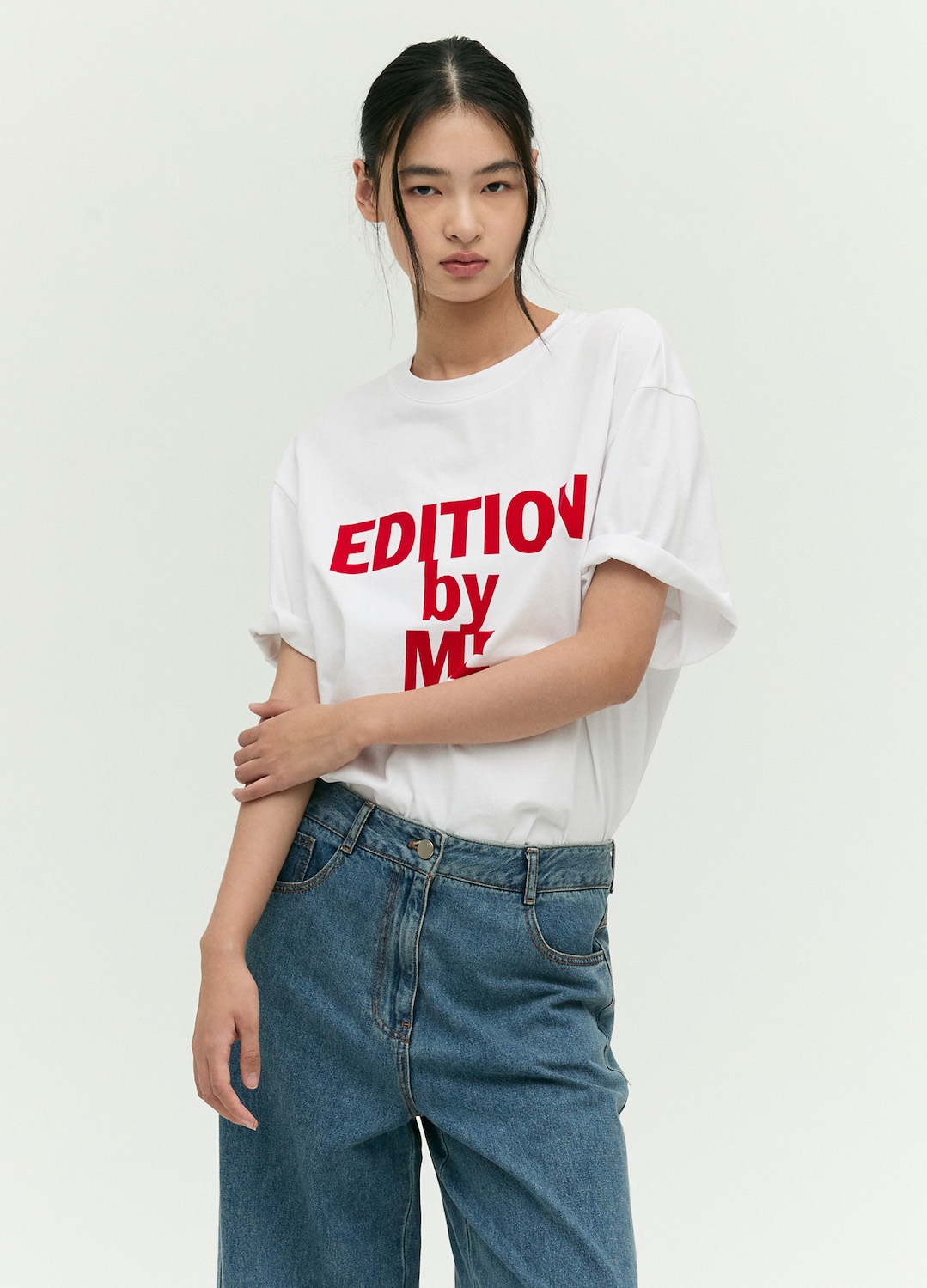 오버핏 레터링 티셔츠_OFF WHITE_1